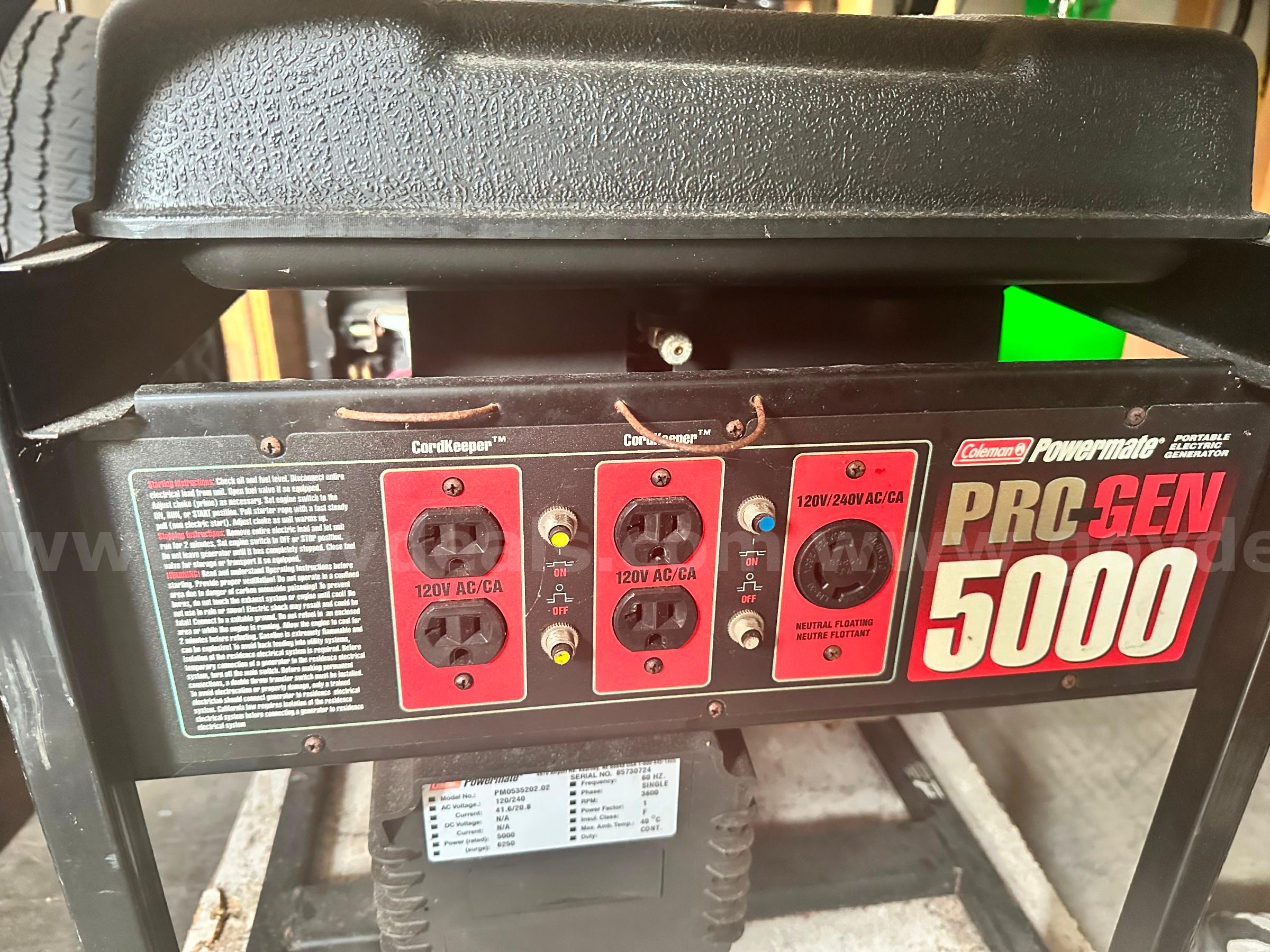 9 HP Stratton Vanguard Commercial Generator Vanguard PM0525260.02 Government Surplus Auction - Photo #4