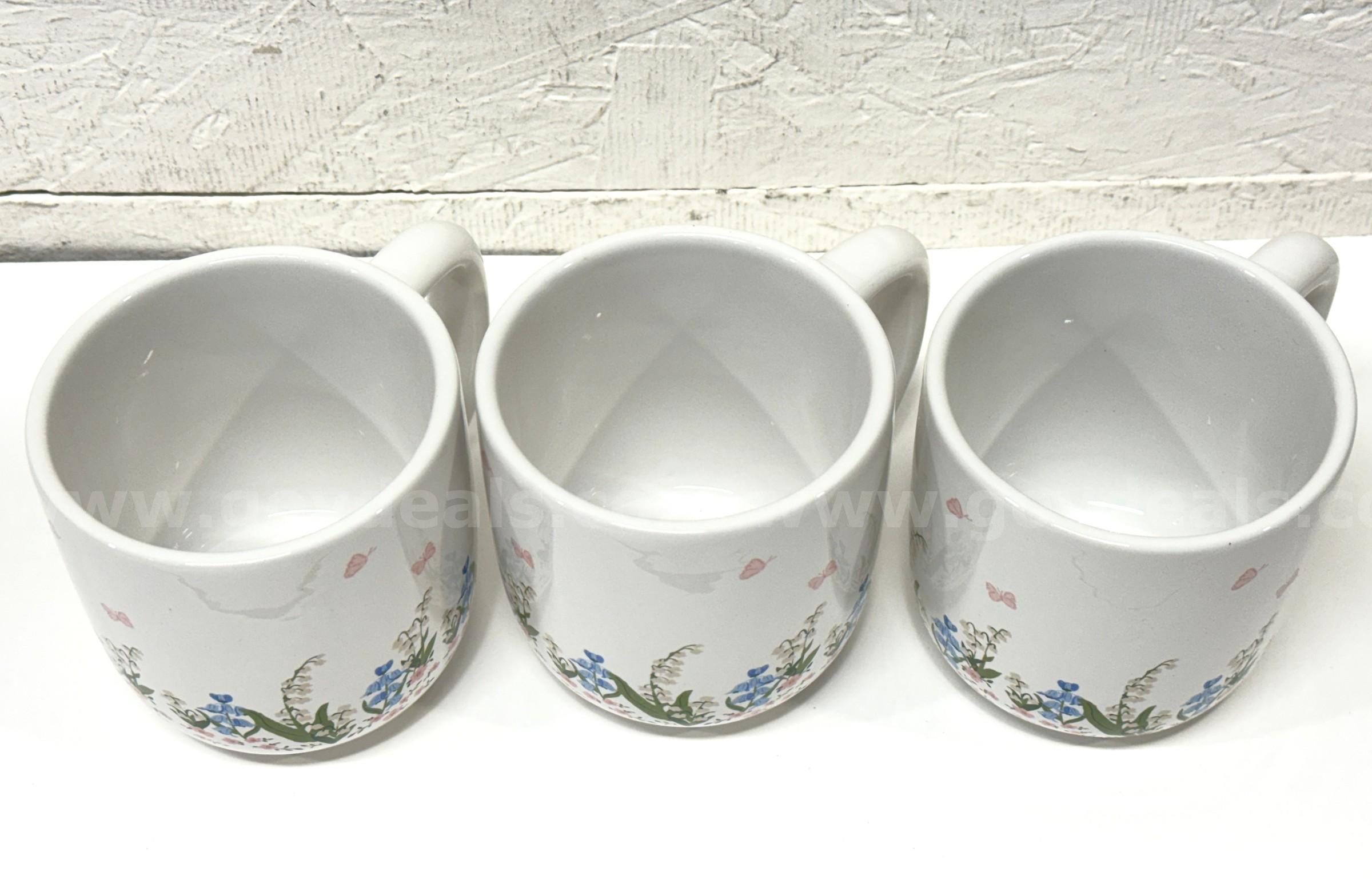 Brand New - 3 PCS - Ceramic Floral Coffee Mugs 12 oz - Shipping Available   Government Surplus Auction - Photo #4