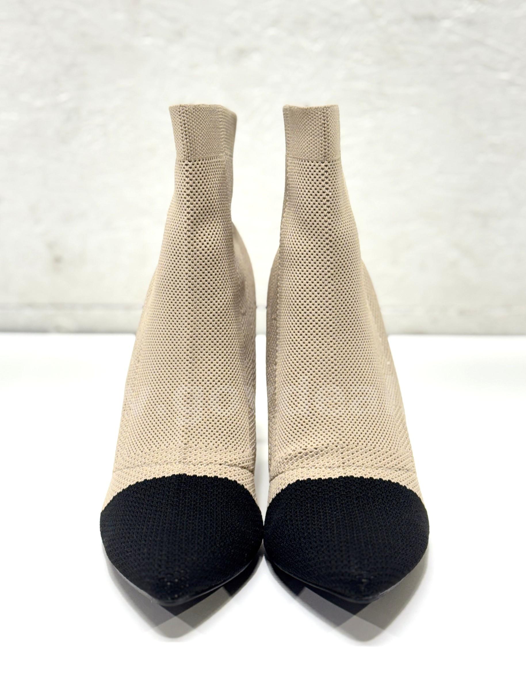 Brand New - Pointed Toe Stiletto Ankle Boots, Nude/Black, Size 10 - Shipping Available   Government Surplus Auction - Primary Photo
