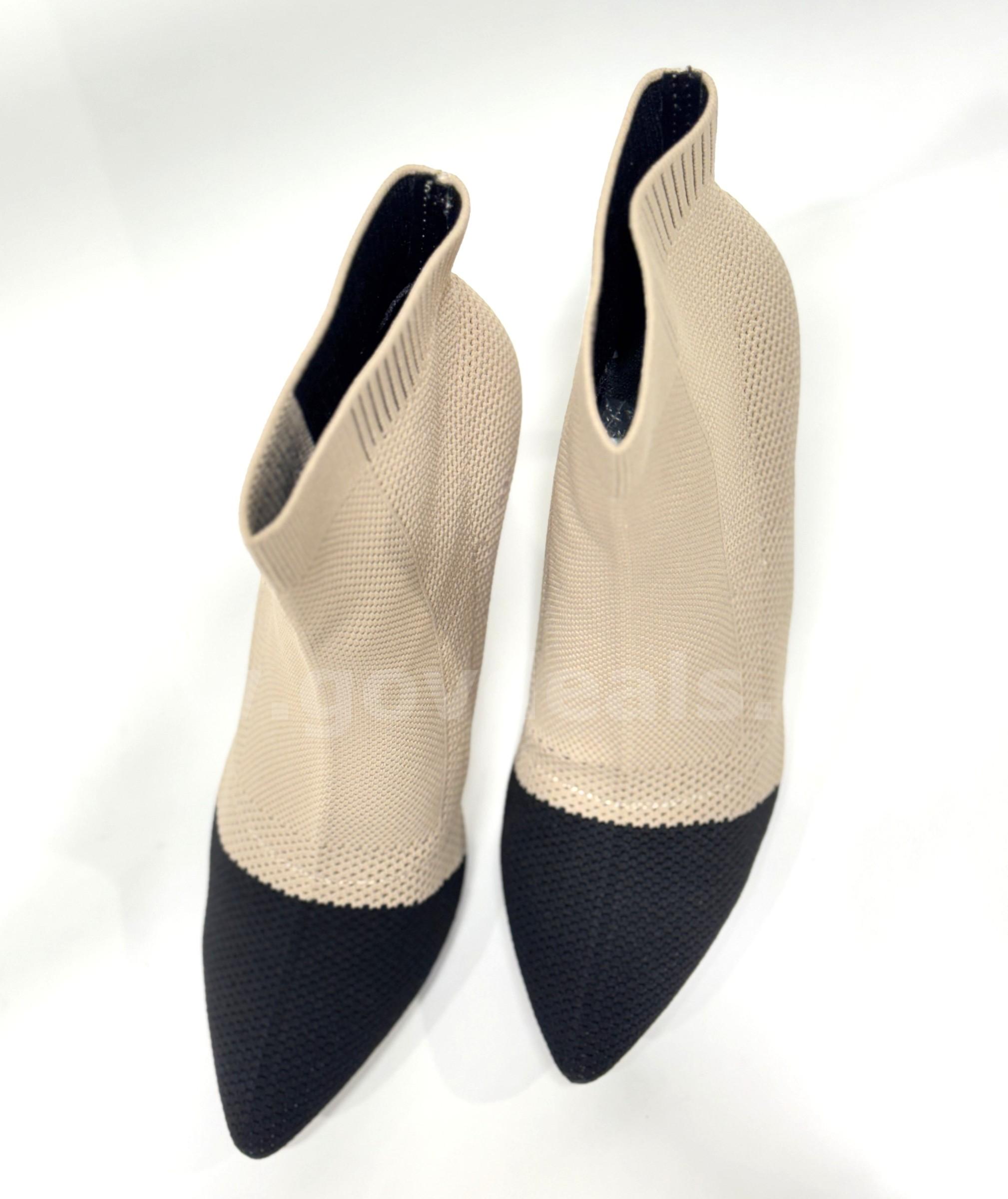Brand New - Pointed Toe Stiletto Ankle Boots, Nude/Black, Size 10 - Shipping Available   Government Surplus Auction - Photo #6
