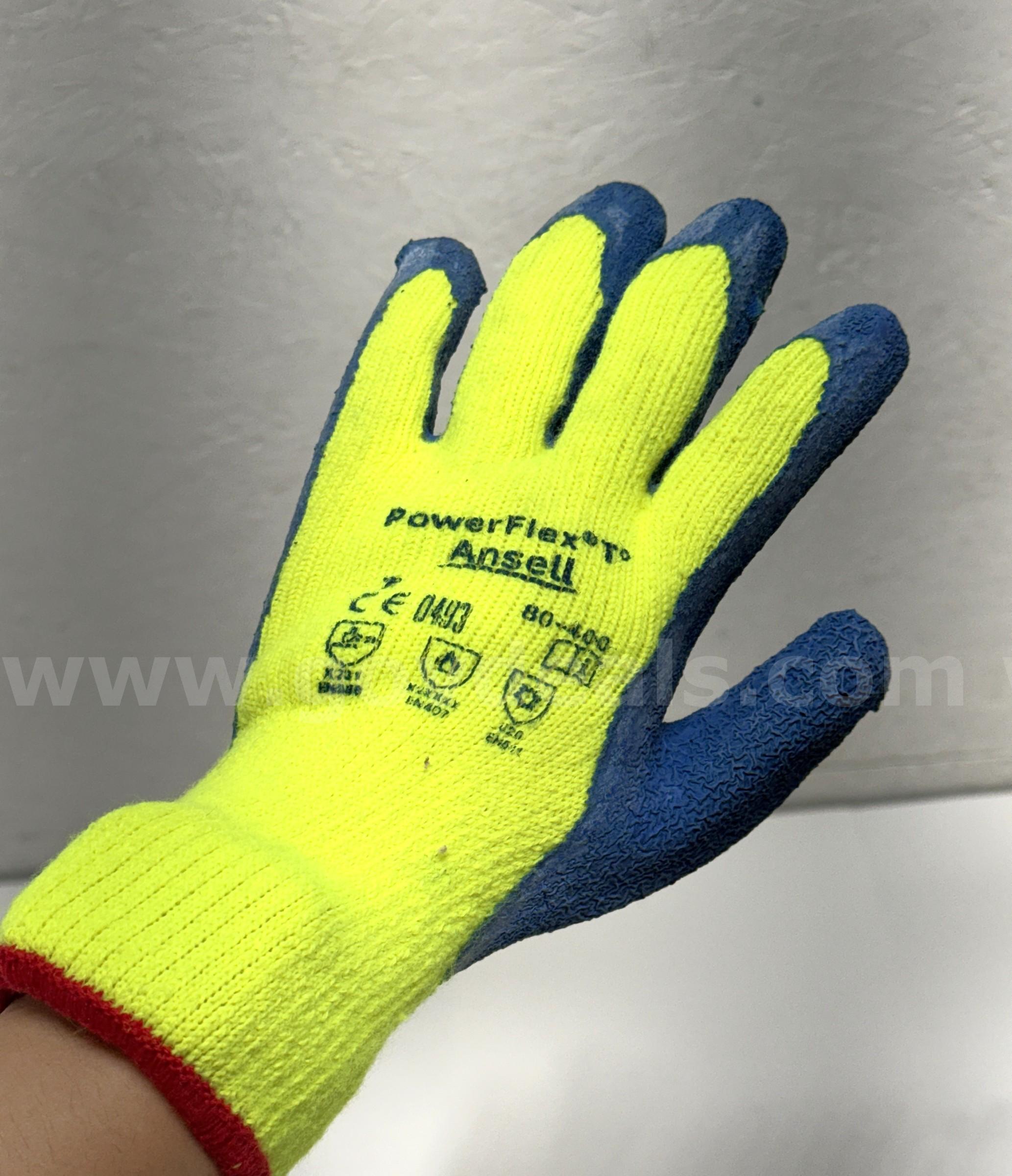 Brand New - 6 Pairs - Powerflex 80-400 Thermal Latex Coated Gloves, Size Small - Shipping Available  400 Government Surplus Auction - Photo #6