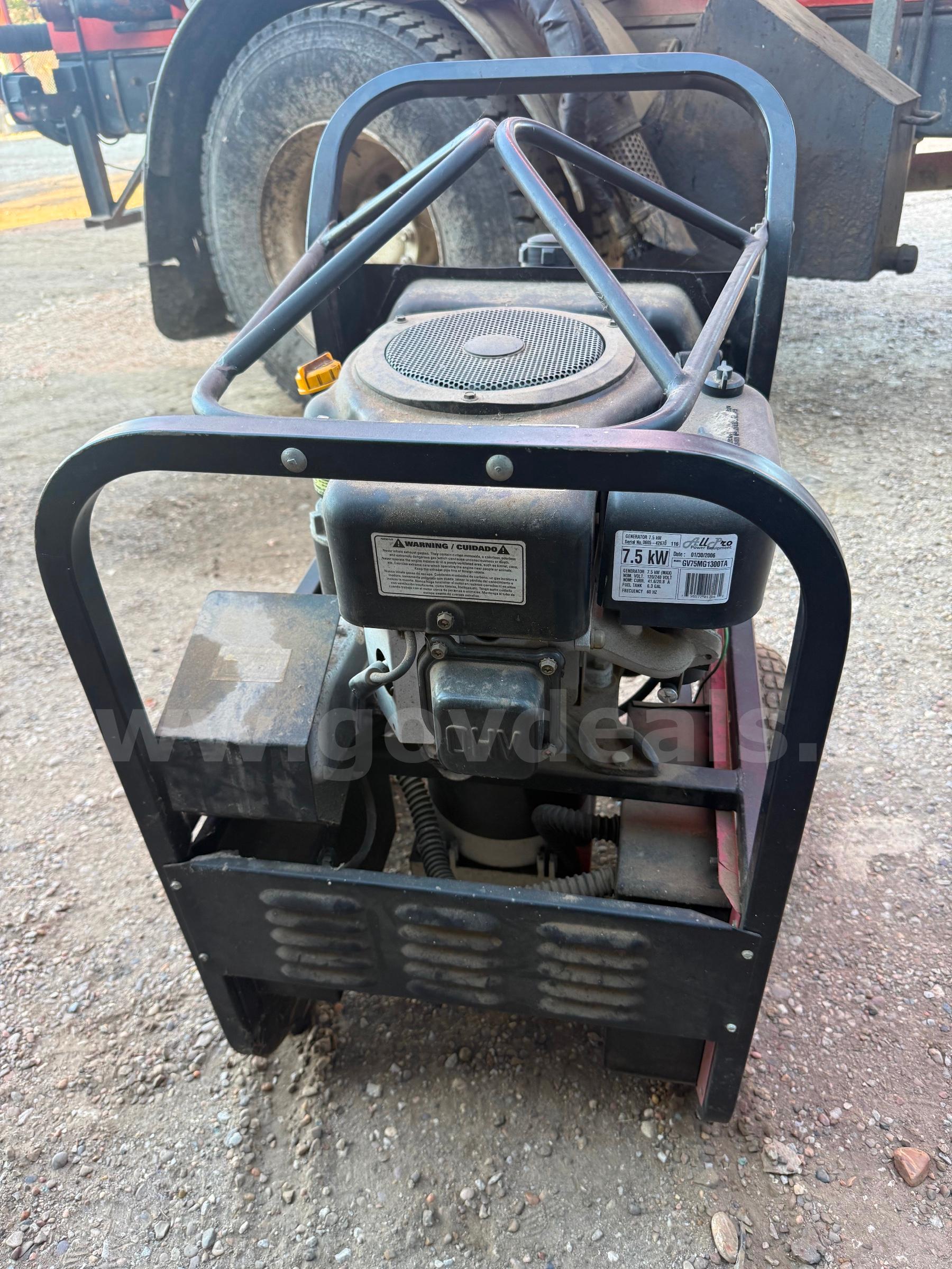 All Pro Power Equipment Generator 7500watts All Pro Power  Government Surplus Auction - Photo #3