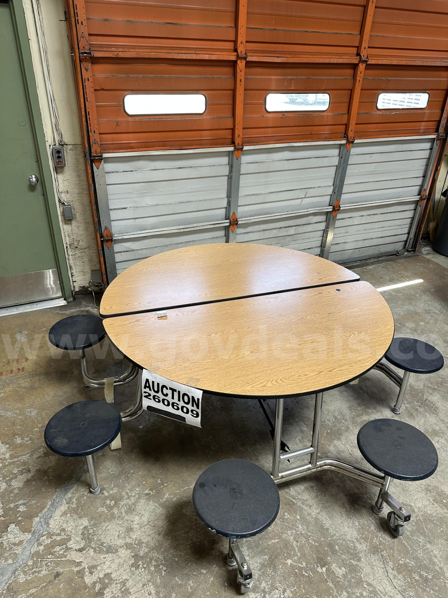 60" Activity Round Table Oak color.   Government Surplus Auction - Primary Photo