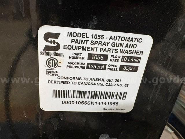 Automatic Paint Spray Gun & Equipment Parts Washer Safety-Kleen 1055 Government Surplus Auction - Photo #3