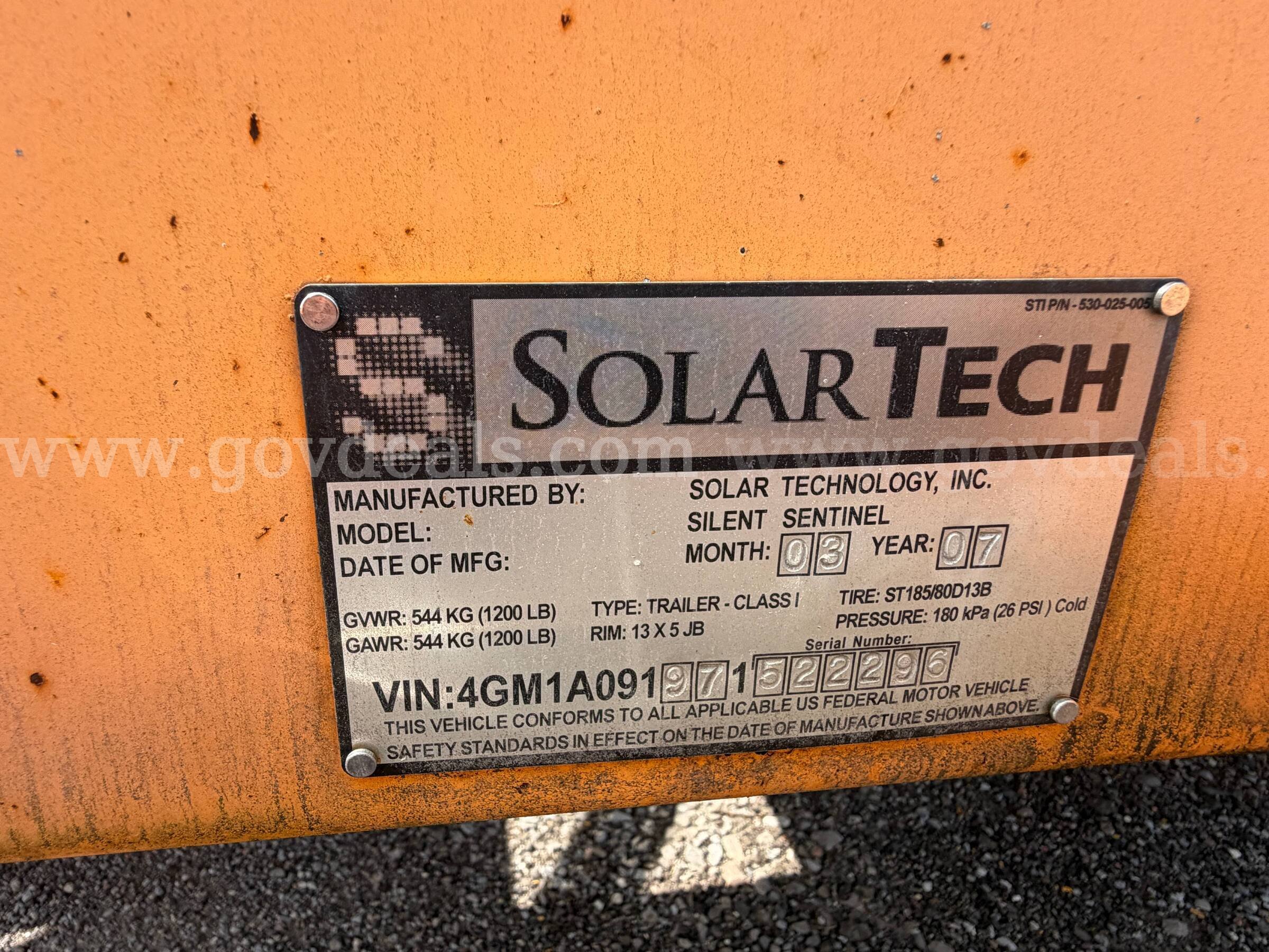 Arrow Board Traffic Trailer Folding Display Solar Technology Inc.  Government Surplus Auction - Photo #5