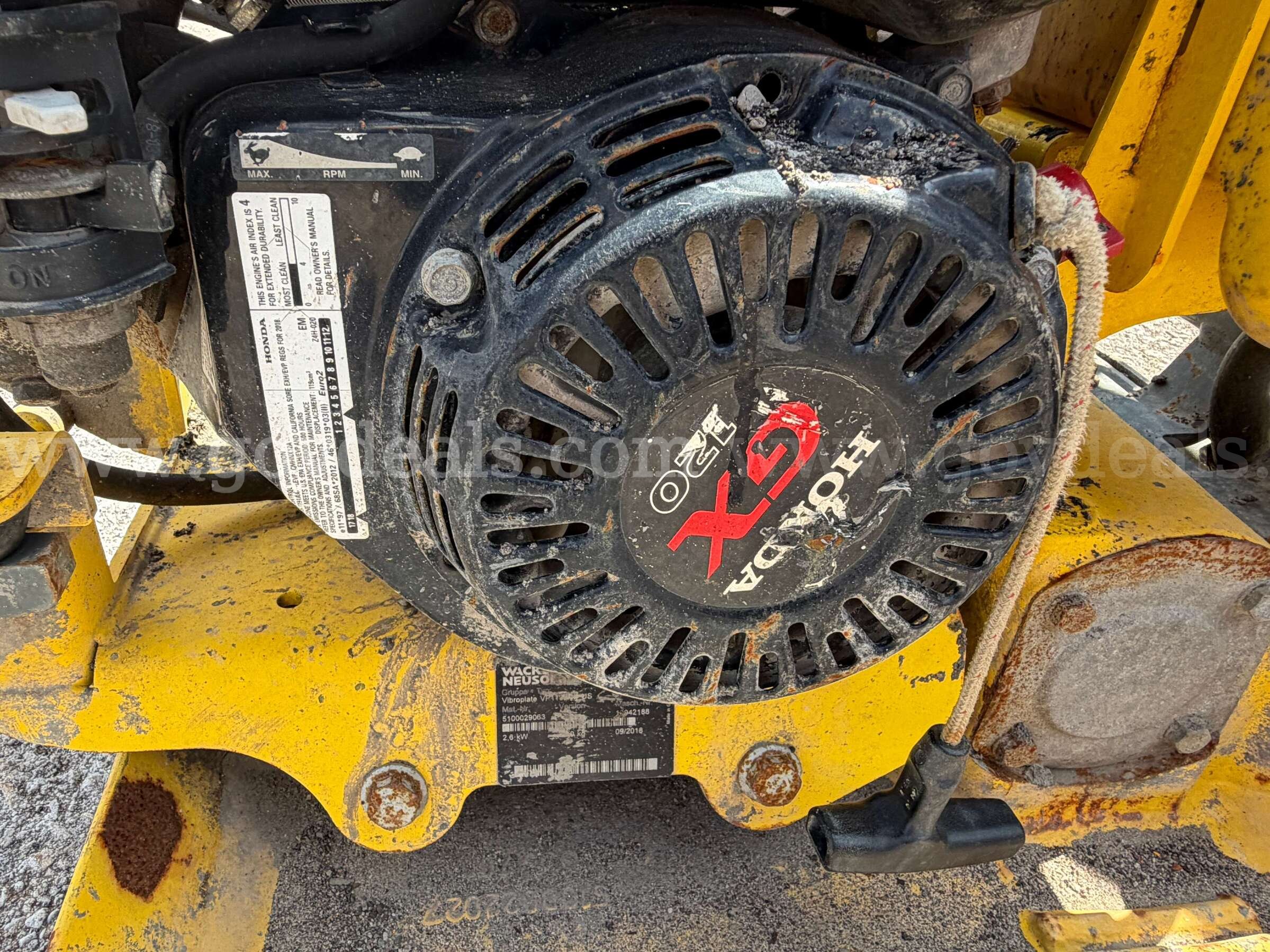 Wacker Neuson Vibroplate VP1135 Tamper Wacker Neuson VP1135 Government Surplus Auction - Photo #5