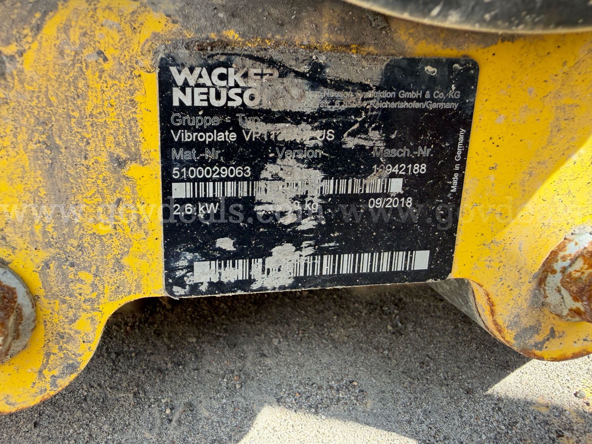 Wacker Neuson Vibroplate VP1135 Tamper Wacker Neuson VP1135 Government Surplus Auction - Photo #6