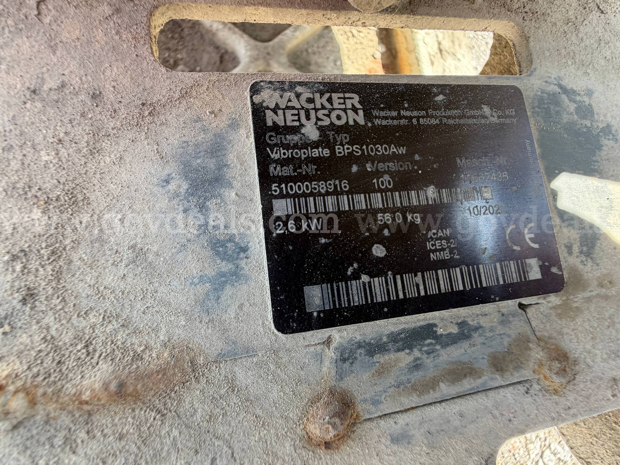 Wacker Neuson Vibroplate VP1135 Tamper Wacker Neuson VP1135 Government Surplus Auction - Photo #6