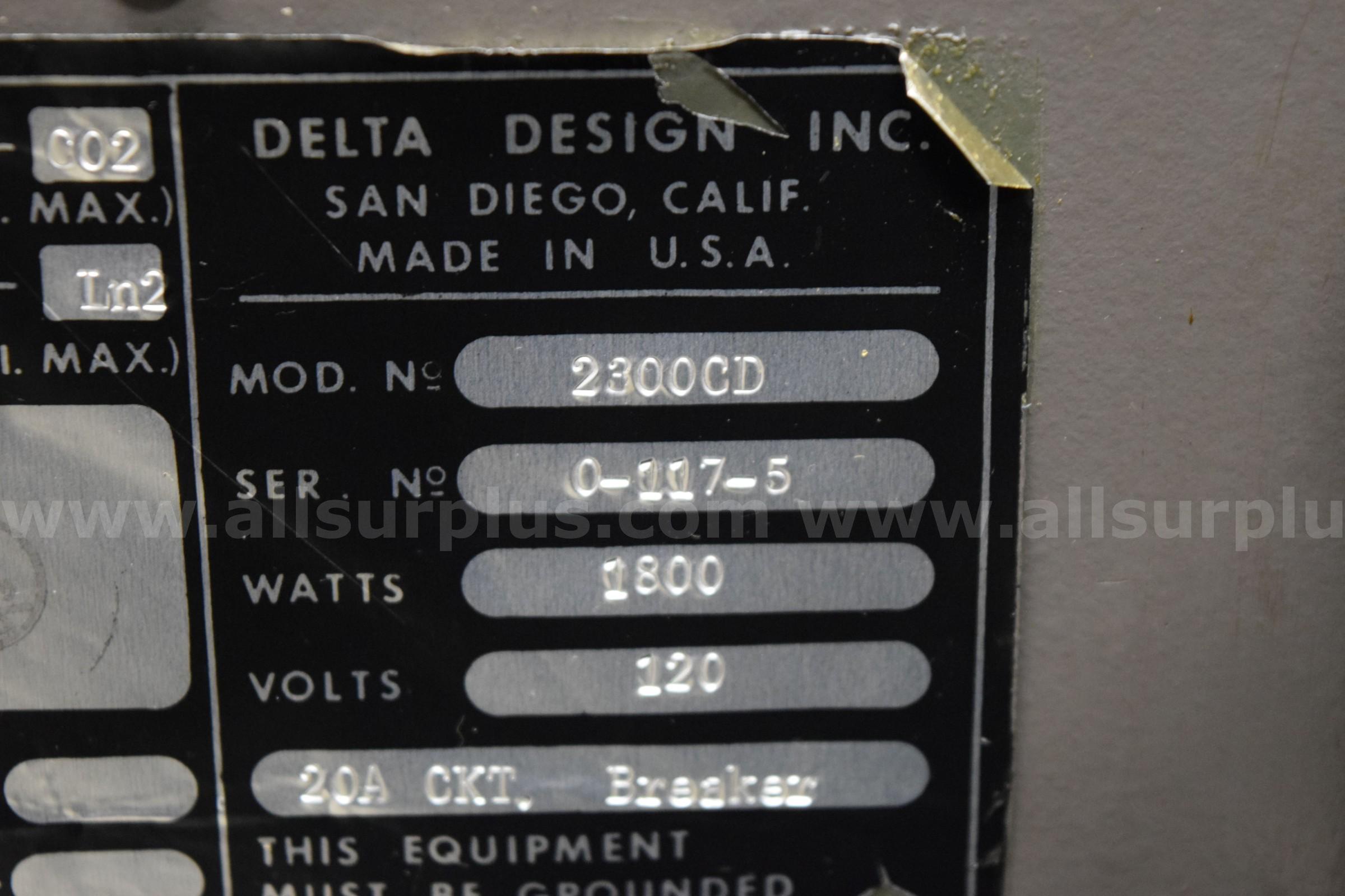 Delta 2300CD Environmental Chamber Delta 2300CD Government Surplus Auction - Photo #5
