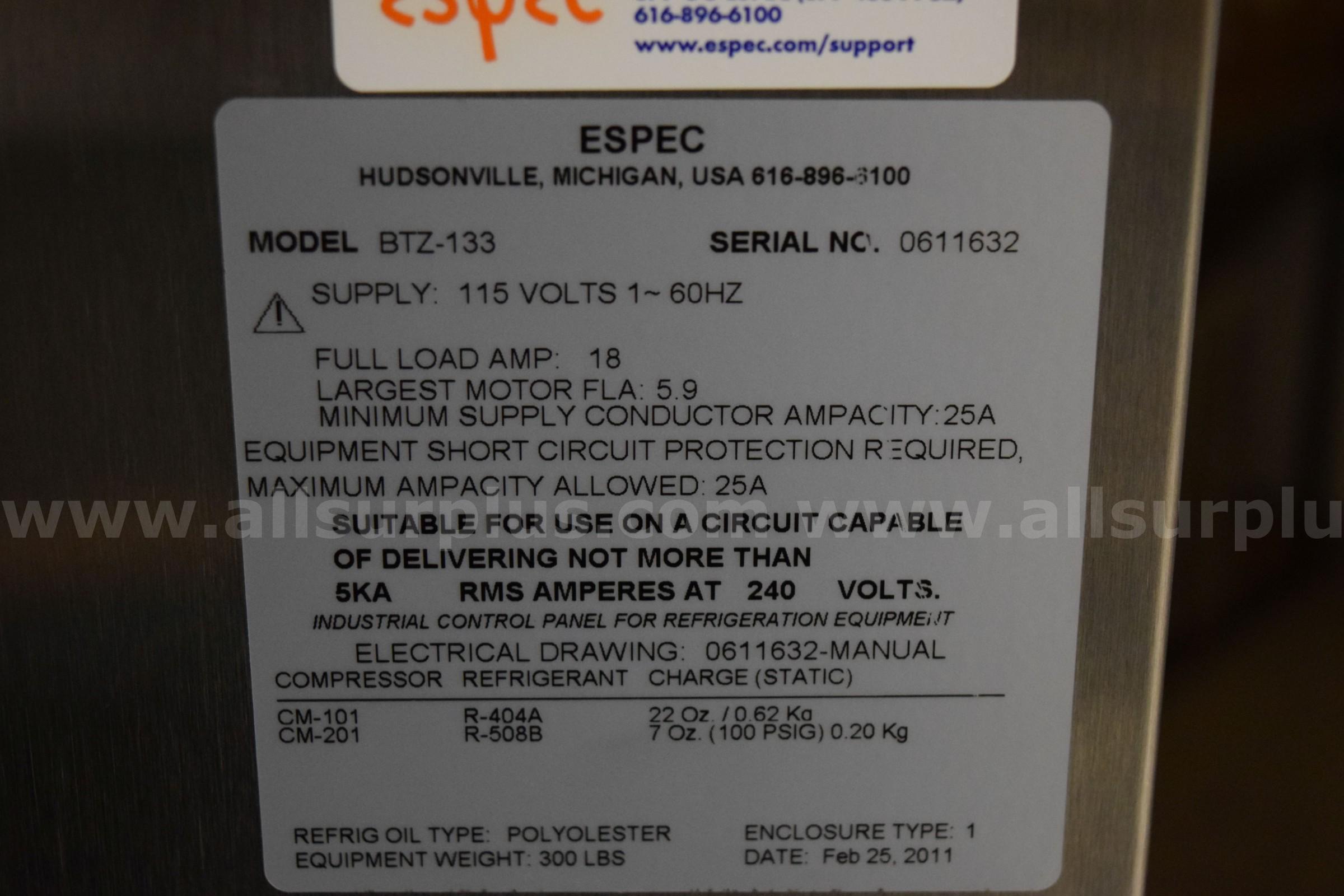Espec BTZ-133 Temperature Test Chamber Espec 133 Government Surplus Auction - Photo #5