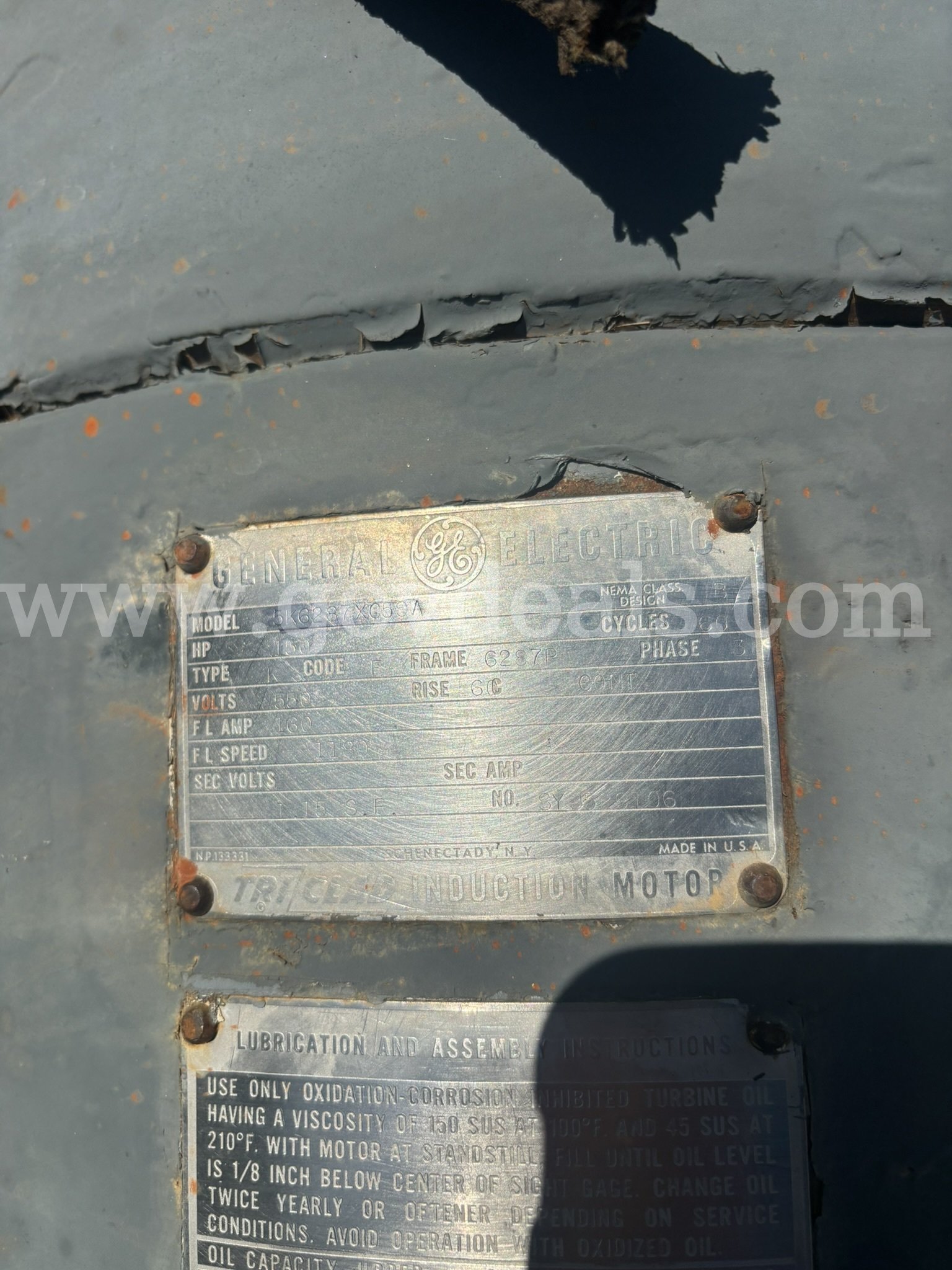 High Service Pump from water filter plant GE/ peerless 5K6287XG597 Government Surplus Auction - Photo #3