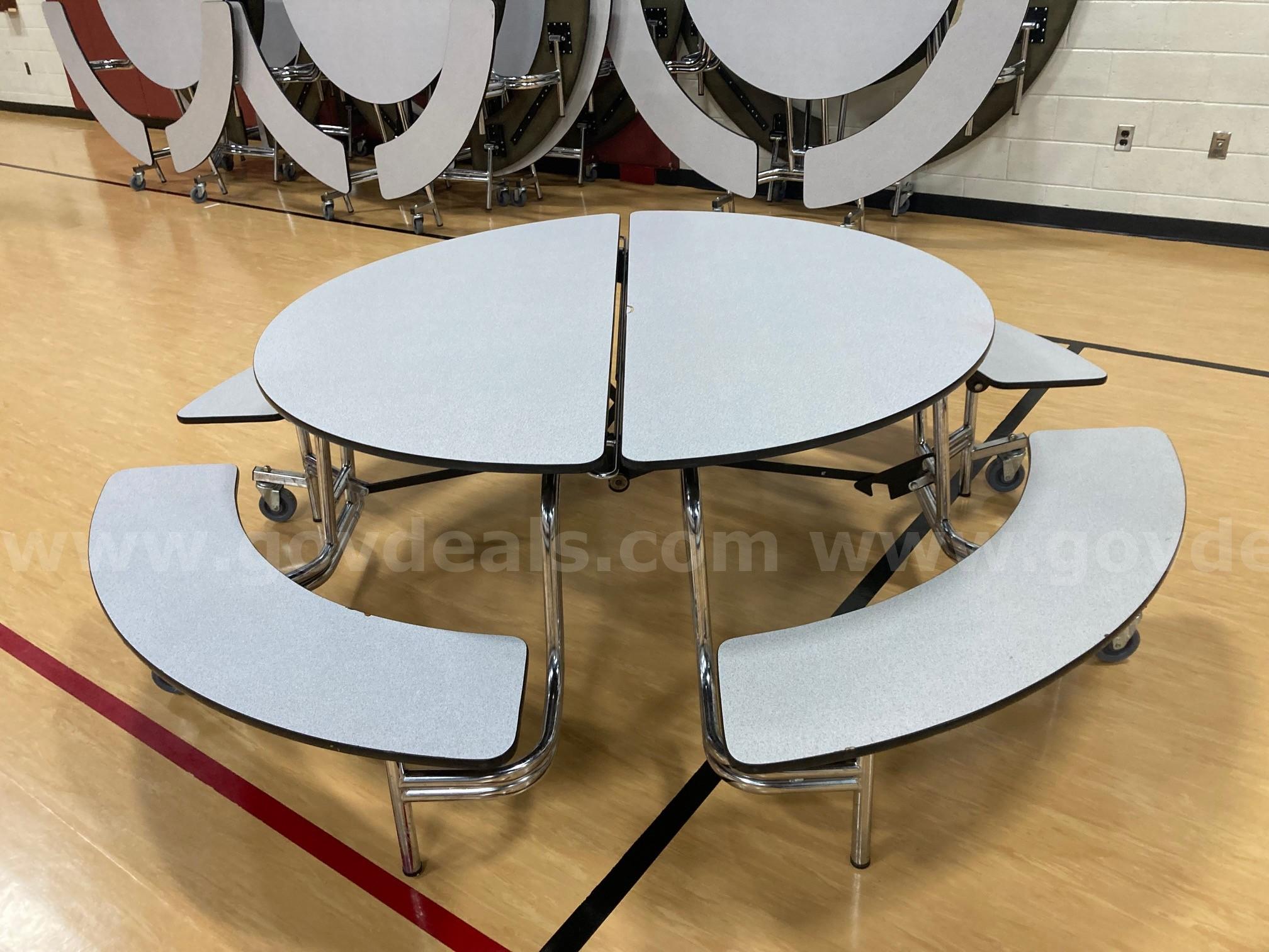 LOT of 10 Round Cafeteria Tables Midwest Folding Prod.  Government Surplus Auction - Photo #3