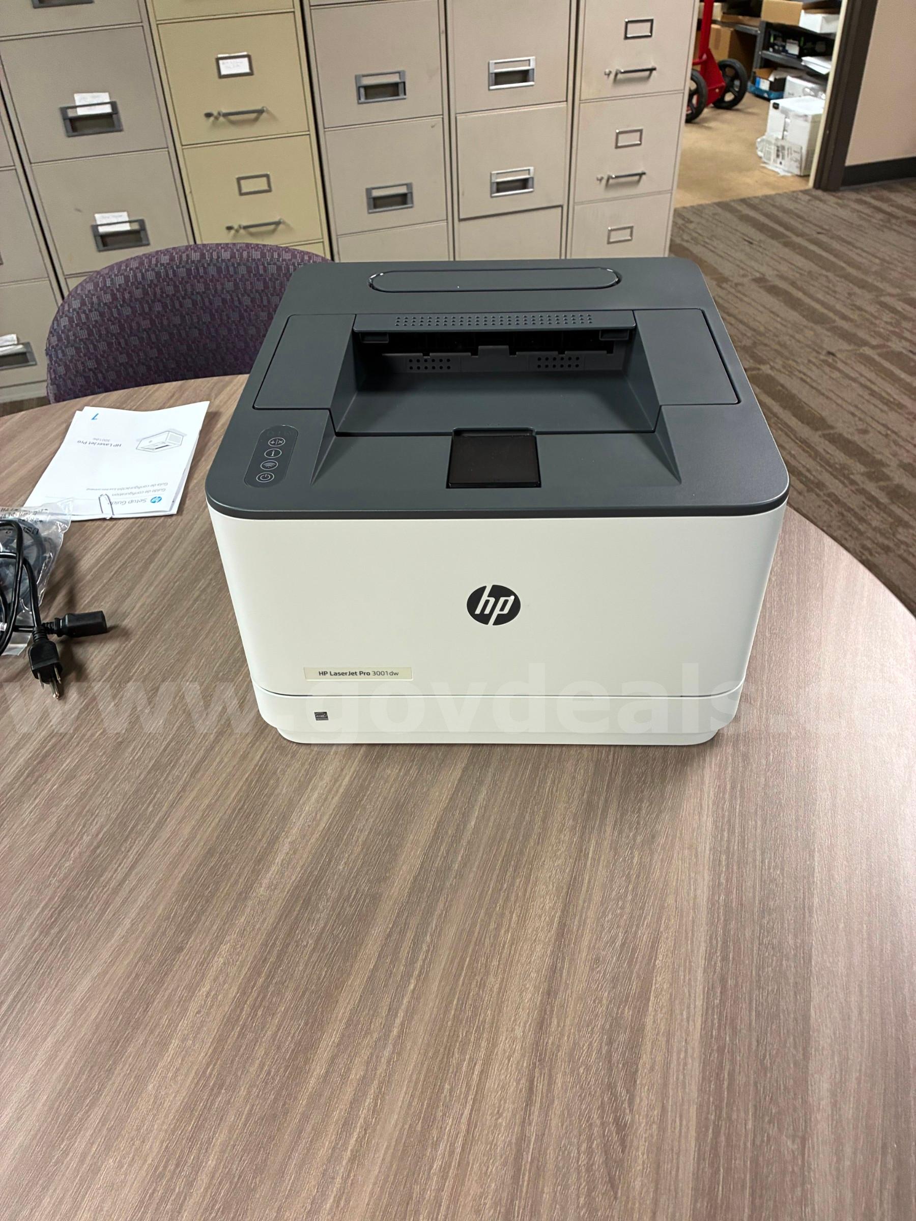 HP LaserJet Pro 3001dw Wireless Monochrome Laser Printer w/ Original Box  HP LaserJet Pro 3001dw Black & White Wireless HP 3001dw Government Surplus Auction - Photo #2