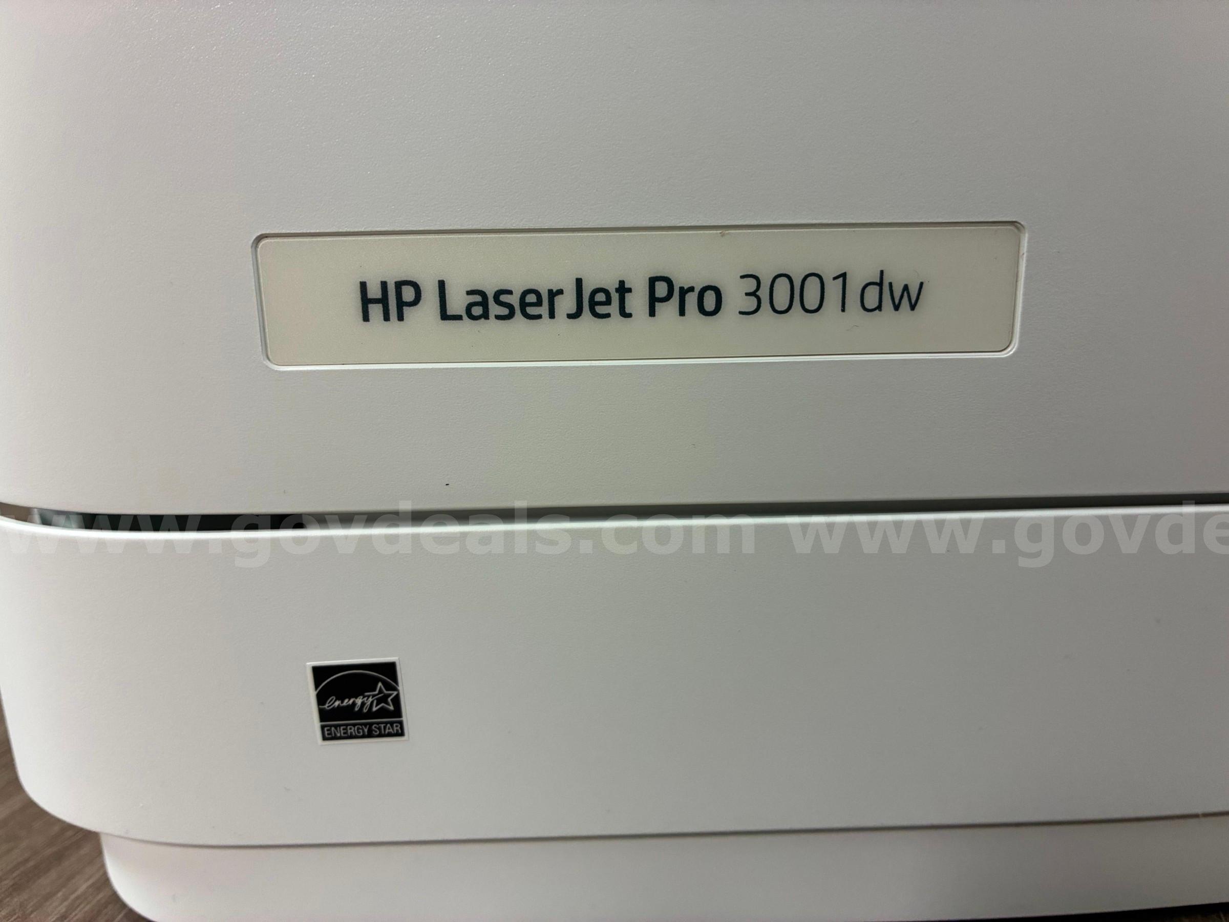 HP LaserJet Pro 3001dw Wireless Monochrome Laser Printer w/ Original Box  HP LaserJet Pro 3001dw Black & White Wireless HP 3001dw Government Surplus Auction - Photo #5