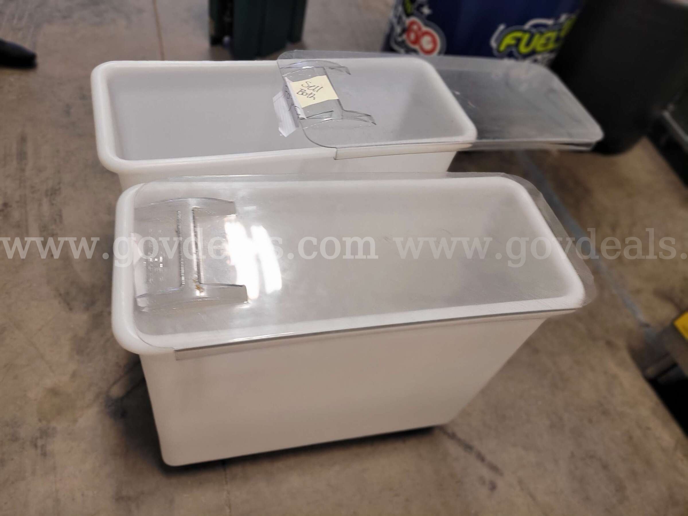 Lot of 2 Commercial Ingredient Storage Bins w/ Sliding Lids   Government Surplus Auction - Photo #2