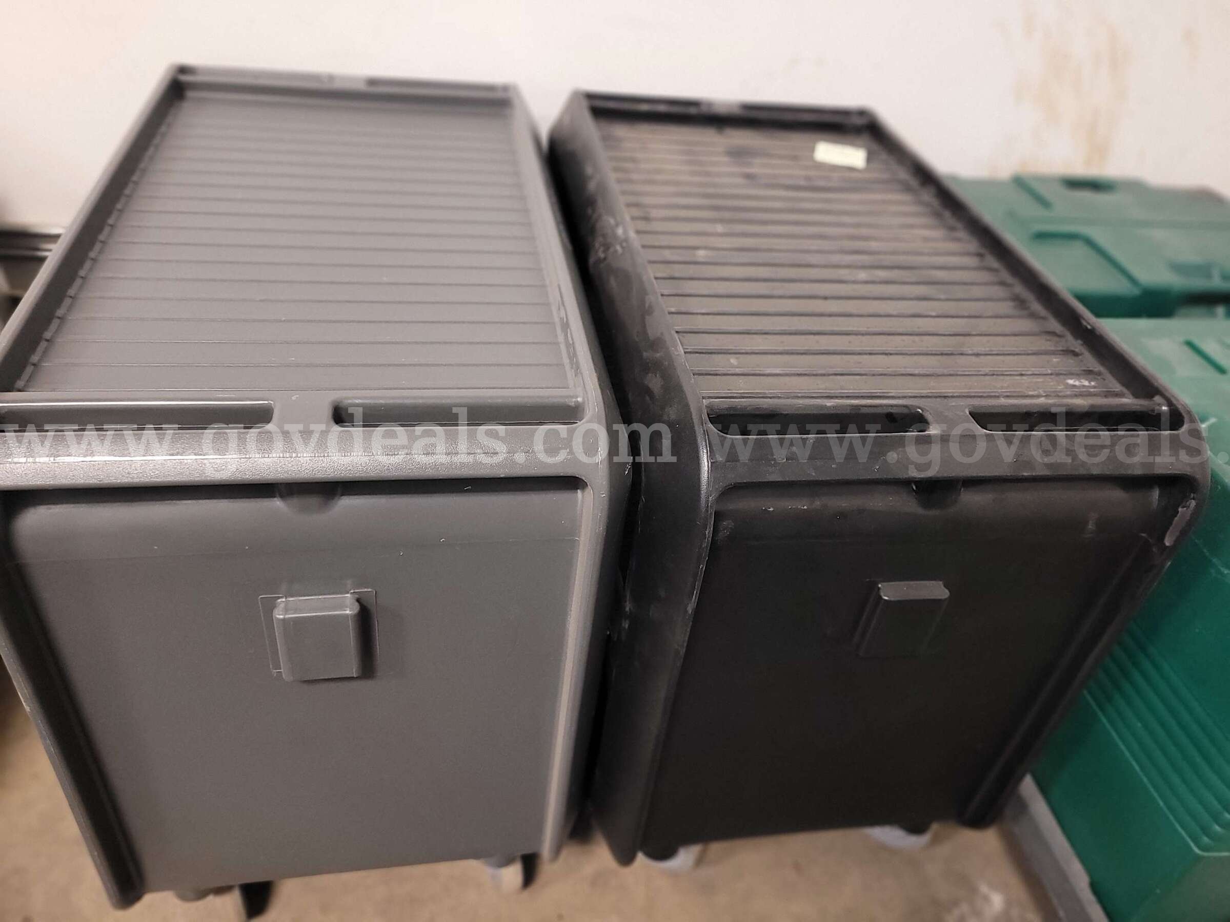 Lot of 2 Cambro Plastic Utility/Service Carts on Casters