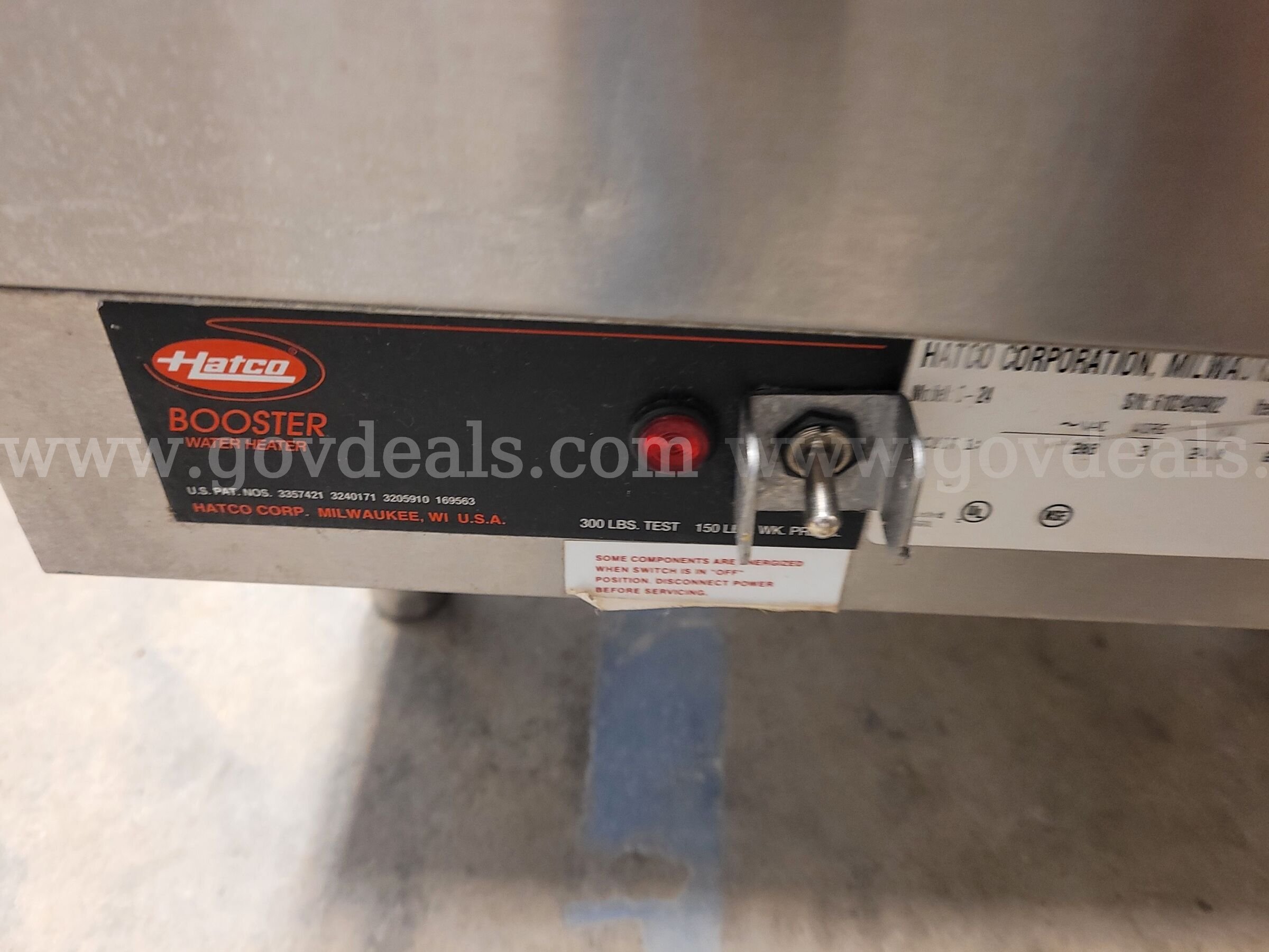Hatco Compact Series Commercial Booster Water Heater – Model C-24 Hatco C-24 Government Surplus Auction - Photo #6