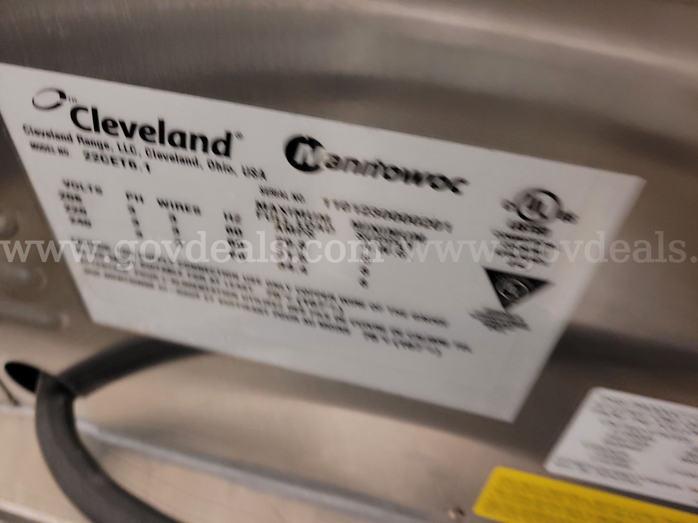 Cleveland SteamChef Commercial Countertop Steamer w/ Stand – Model 22CET6.1 Cleveland 22CET6.1 Government Surplus Auction - Photo #3