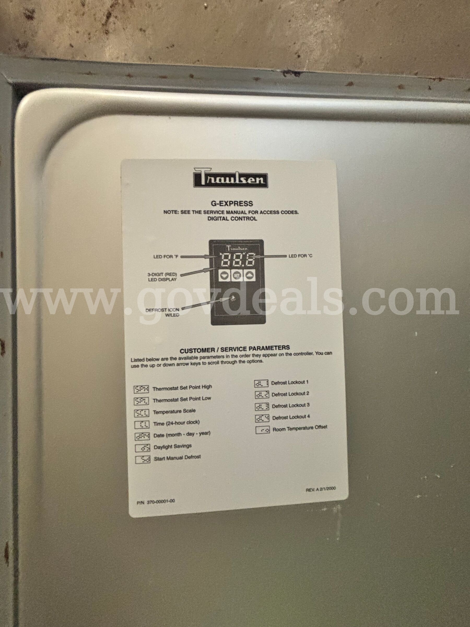 Traulsen G-Express Roll-In Commercial Refrigerator – Model G20010  Express Government Surplus Auction - Photo #5
