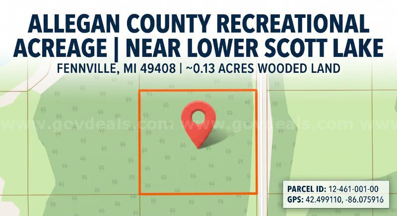 ALLEGAN COUNTY RECREATIONAL ACREAGE | NEAR LOWER SCOTT LAKE   Government Surplus Auction - Photo #2