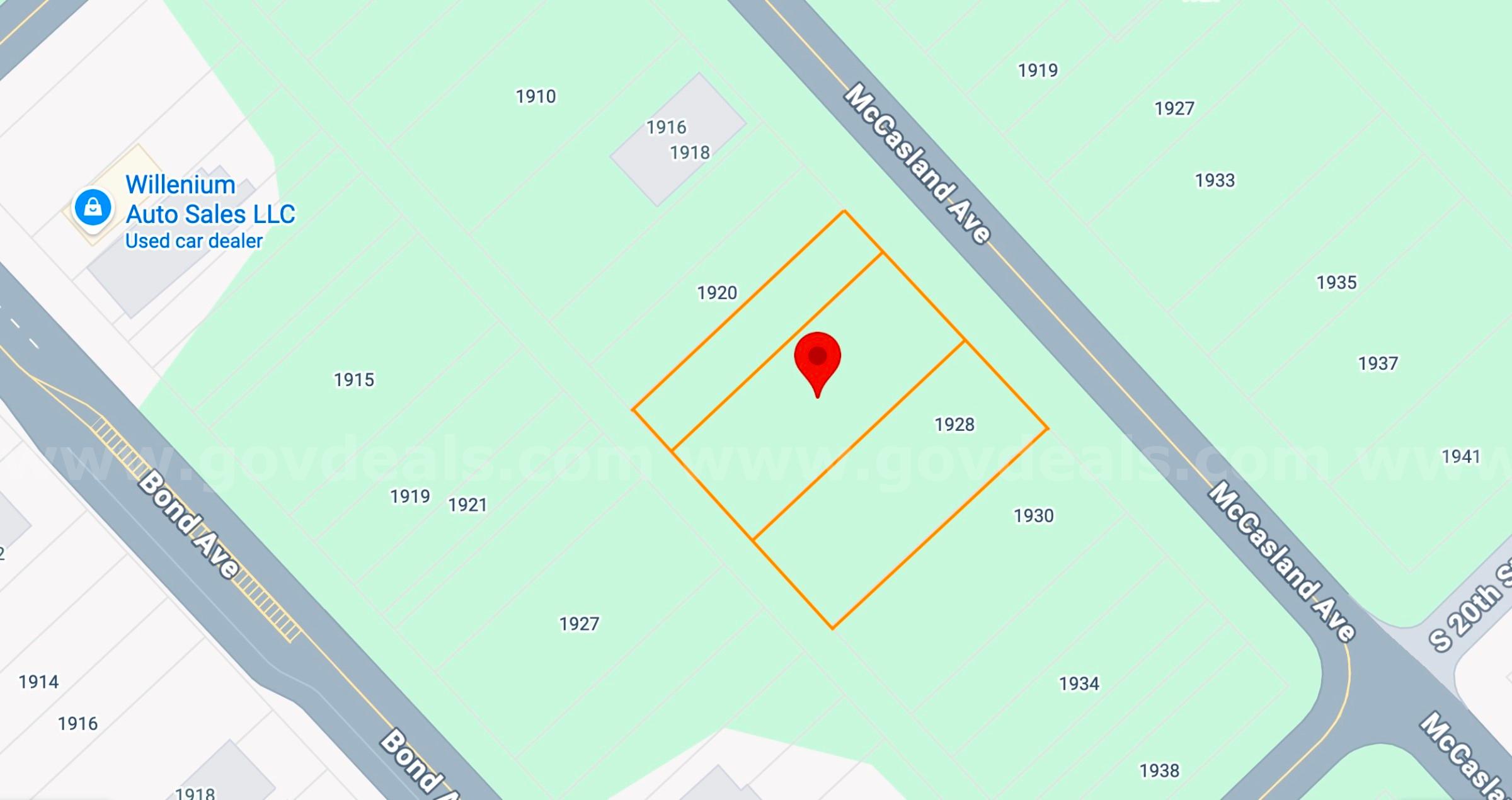 Large (125 X 125 Sq ft) 3-adjacent Residential City Lots about 3.6 Miles from Downtown St. Louis  125 Government Surplus Auction - Photo #3