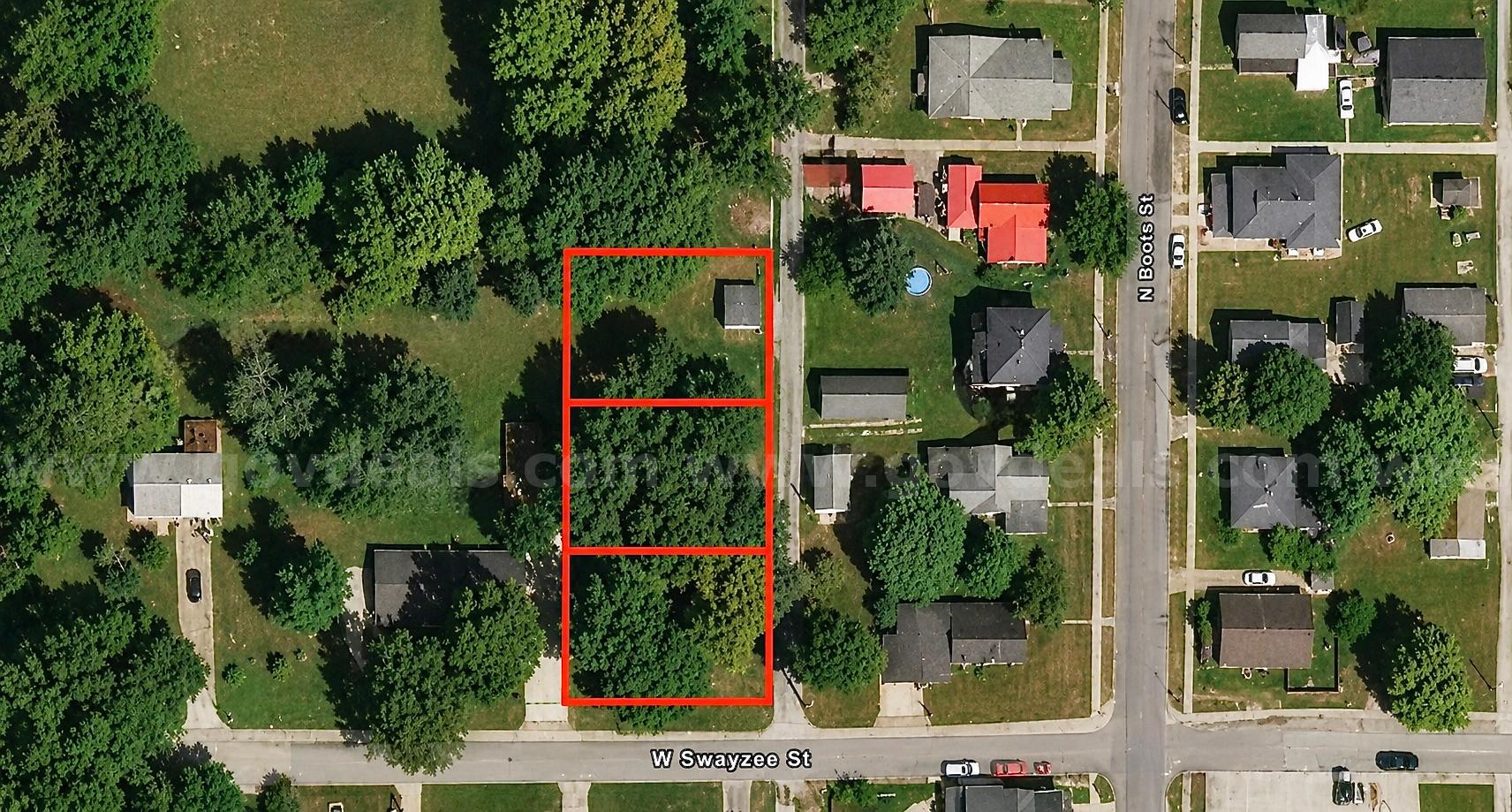 95’ X 207’ Sq ft (0.45 Ac) Large 3-adjacent Residential City lots with a Utility Shed near Indiana Wesleyan University