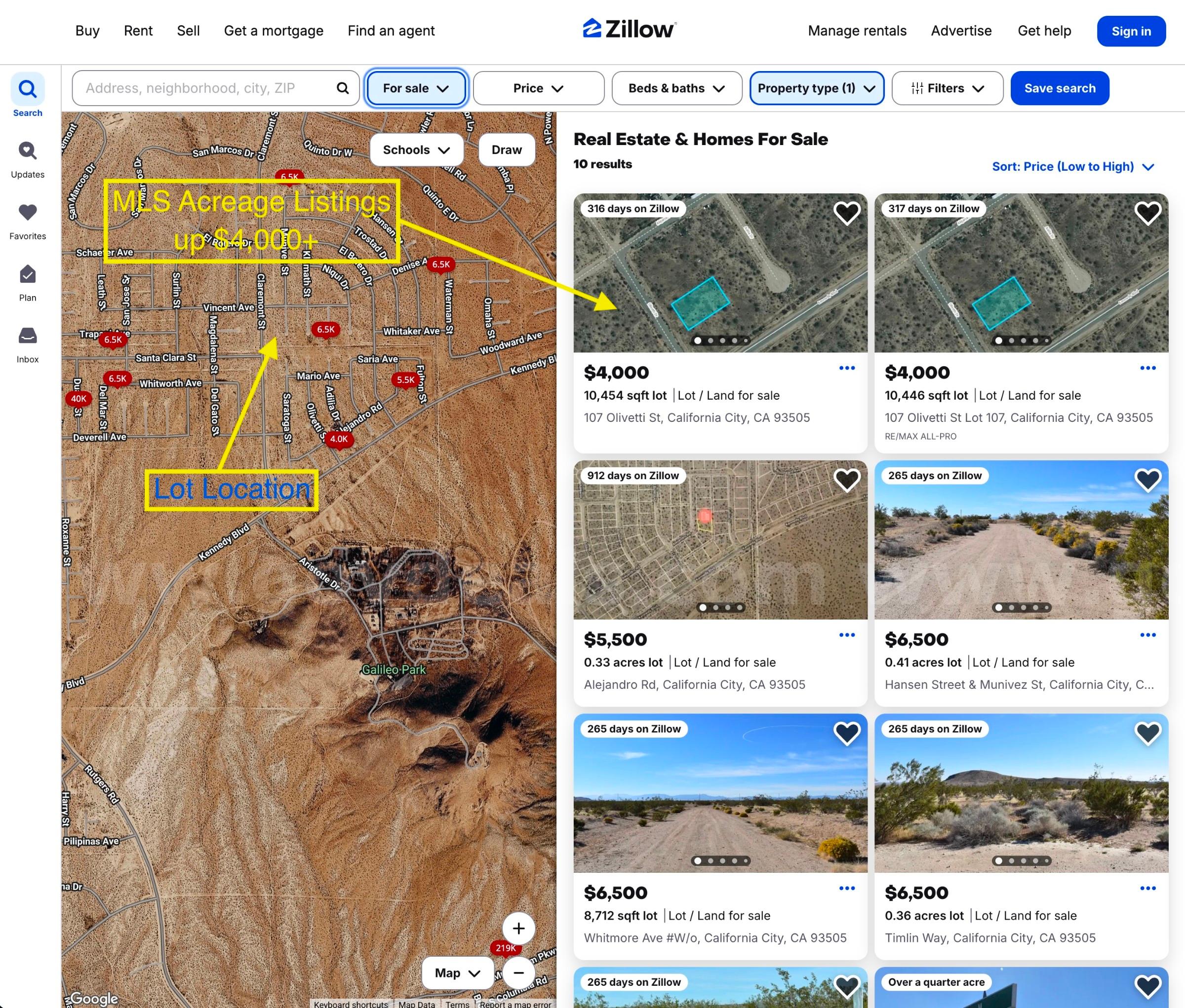 1/4 Acre Buildable Lot Kern County California   Government Surplus Auction - Photo #5
