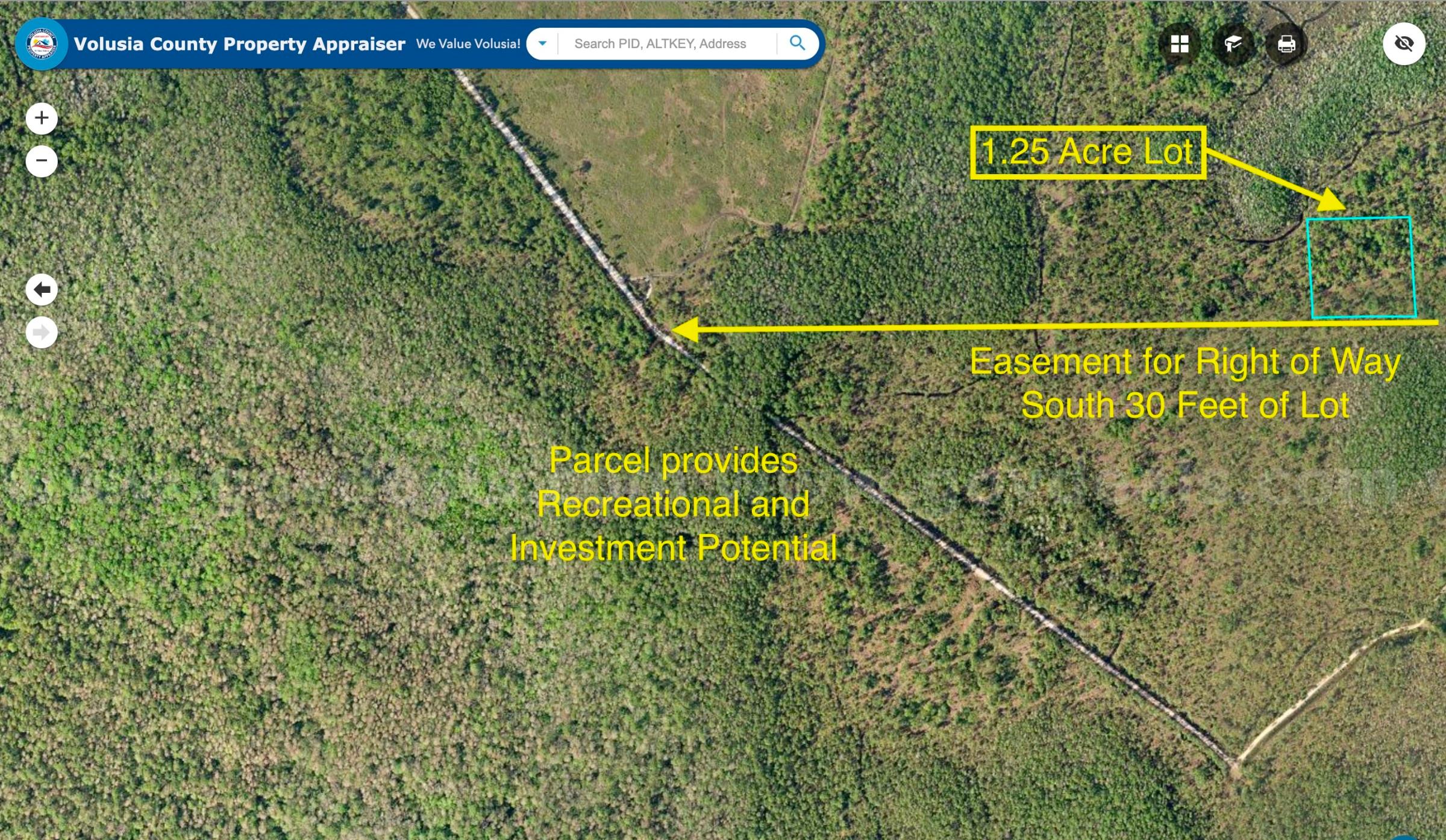 1.25 Acre Volusia County Florida No Reserve!