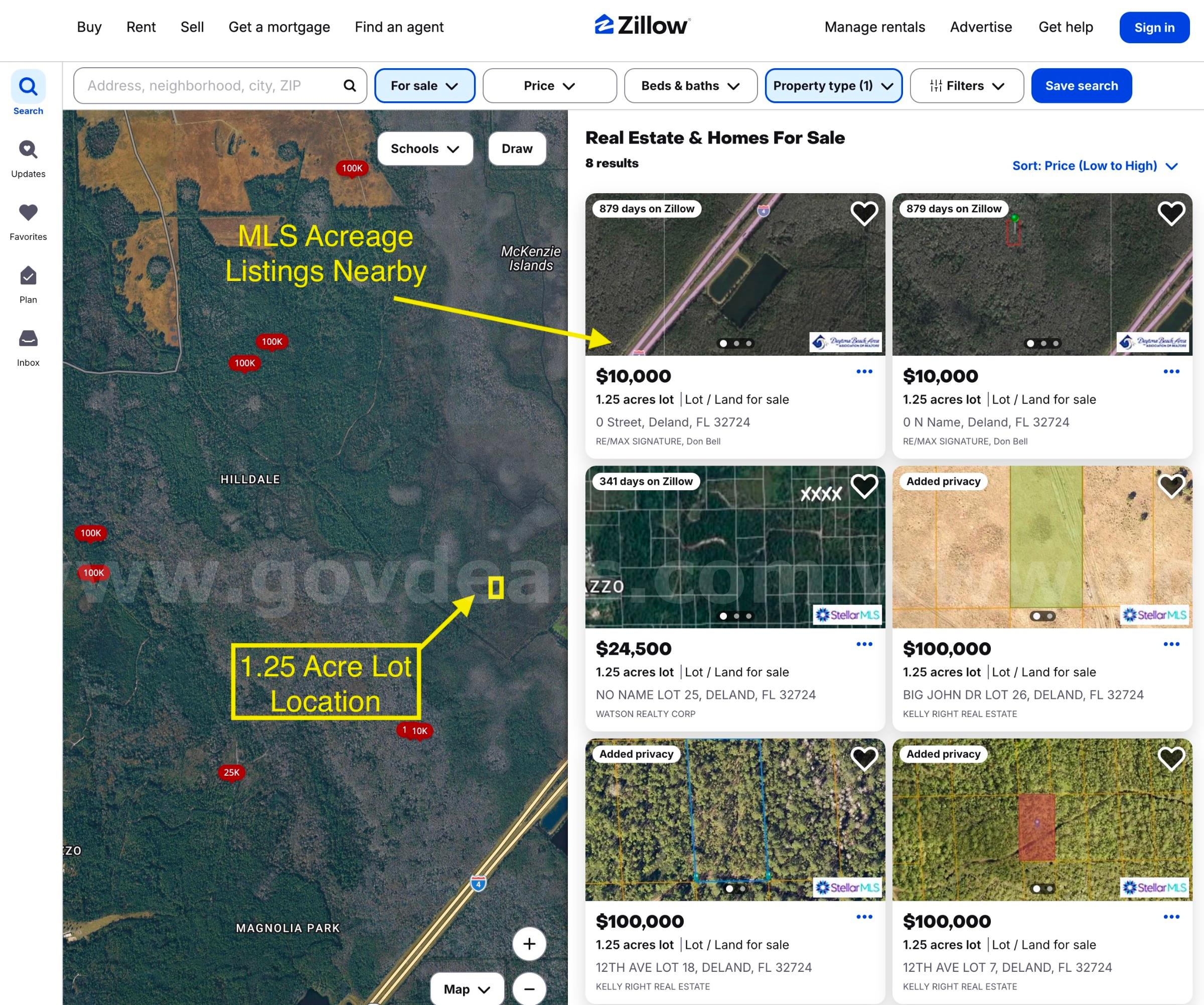 1.25 Acre Volusia County Florida No Reserve!   Government Surplus Auction - Photo #4