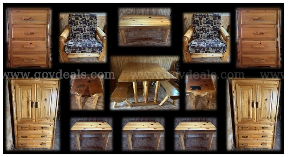 Real Wood Log Style Furniture Set