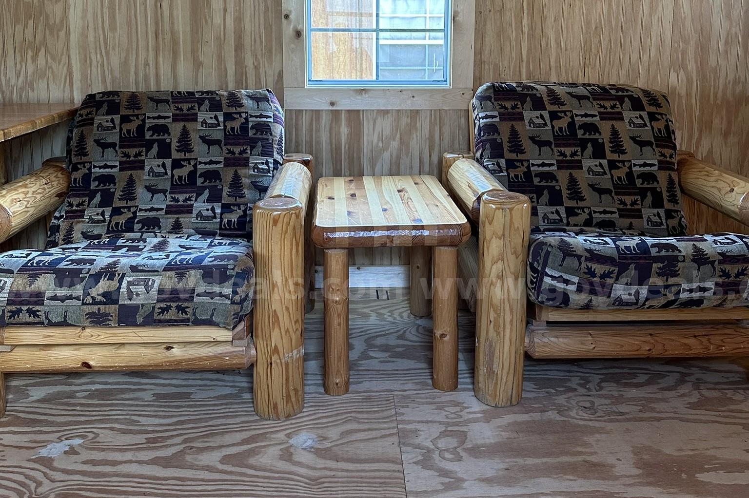 Real Wood Log Style Furniture Set   Government Surplus Auction - Photo #2