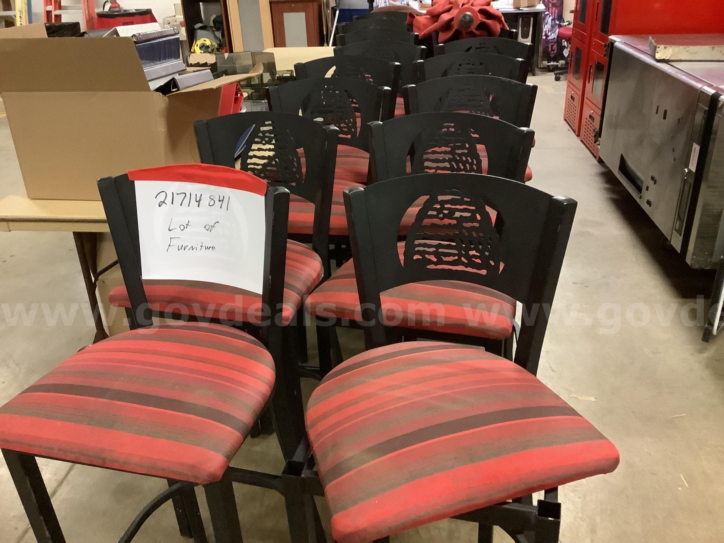 Lot of stools, chairs and umbrellas   Government Surplus Auction - Primary Photo