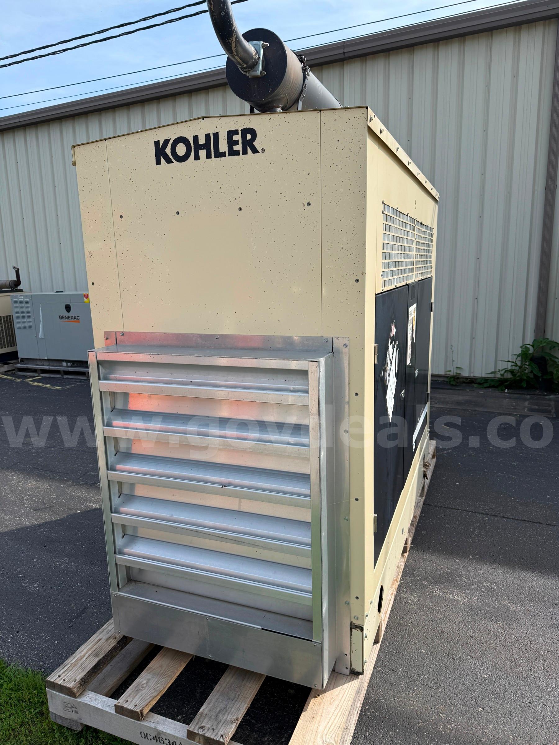 Kohler 50KW LP Standby Generator – Model 50RZGB – ONLY 615.6 Hours – GM 5.0L V8 – Enclosed Kohler 615 Government Surplus Auction - Photo #5
