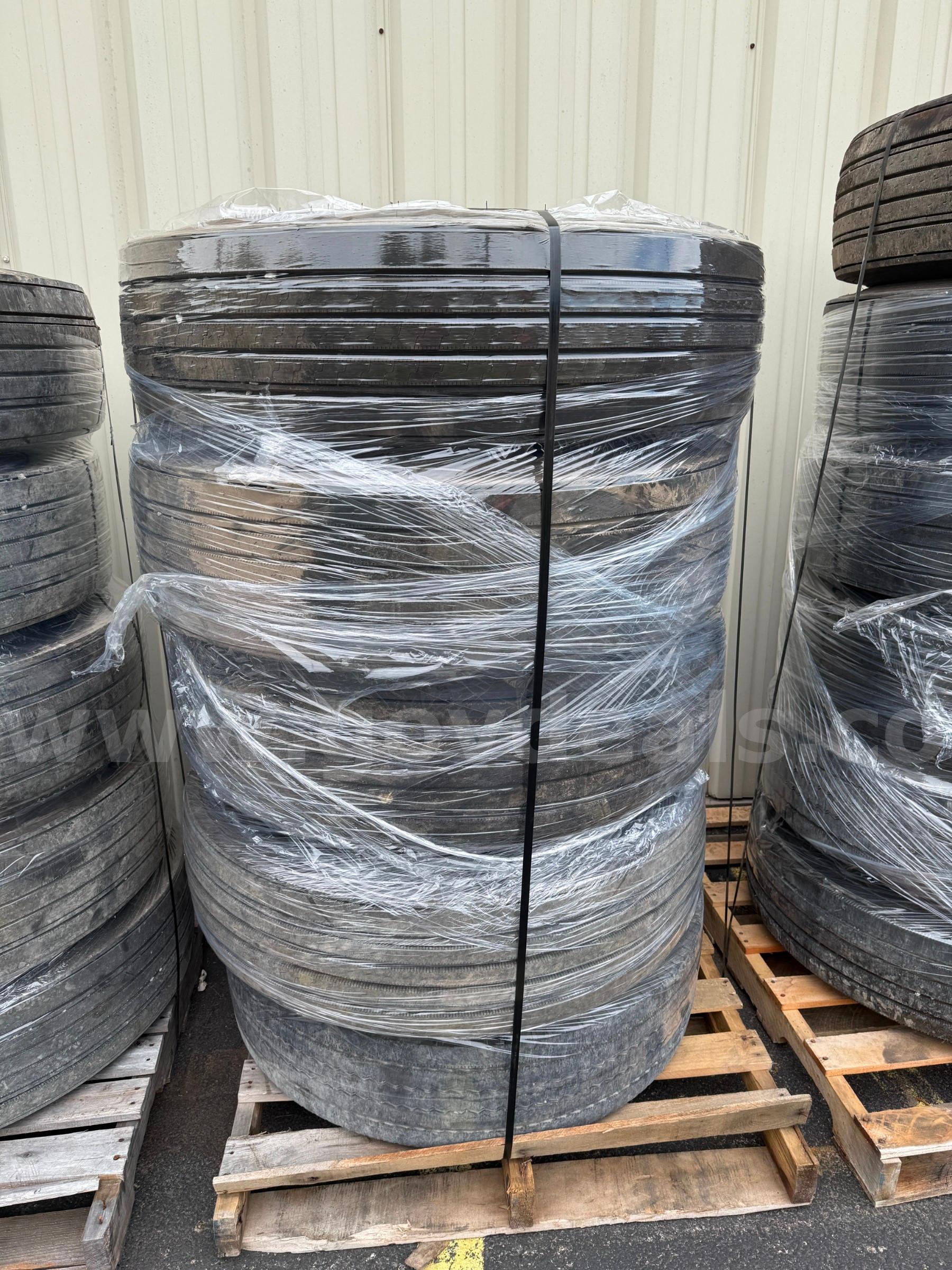 32 Firestone FS591 295/75R22.5 School Bus / Semi Truck Steer Tires on Steel Wheels – Virgin Take-Offs FS591 FS591 Government Surplus Auction - Photo #4