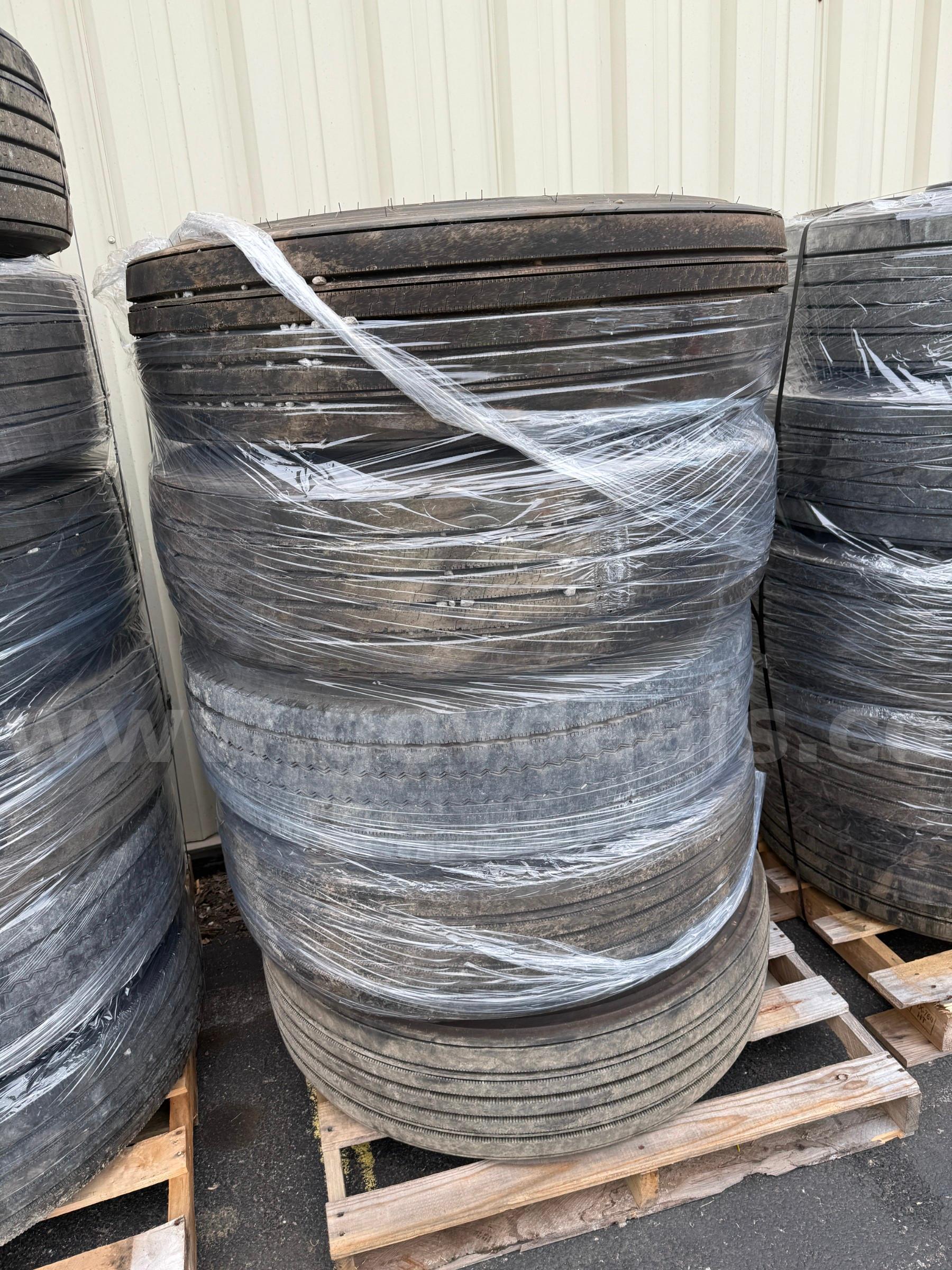 32 Firestone FS591 295/75R22.5 School Bus / Semi Truck Steer Tires on Steel Wheels – Virgin Take-Offs FS591 FS591 Government Surplus Auction - Photo #6