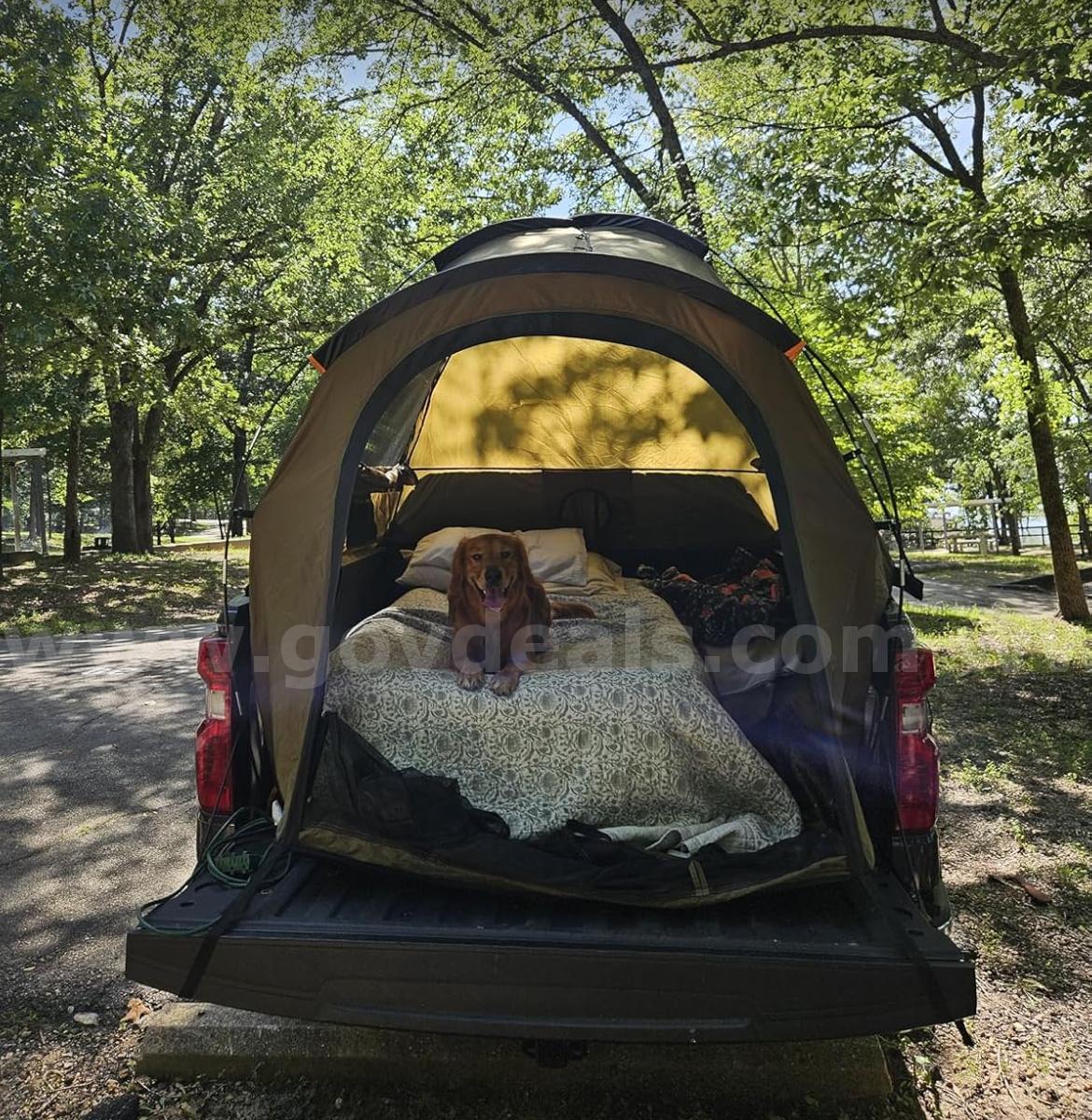 FREE SHIPPING - Factory Sealed: Waterproof Truck Bed Tent for Camping – Fits 5.5–6ft Beds – 2–3 Person Tent with Windows   Government Surplus Auction - Photo #5