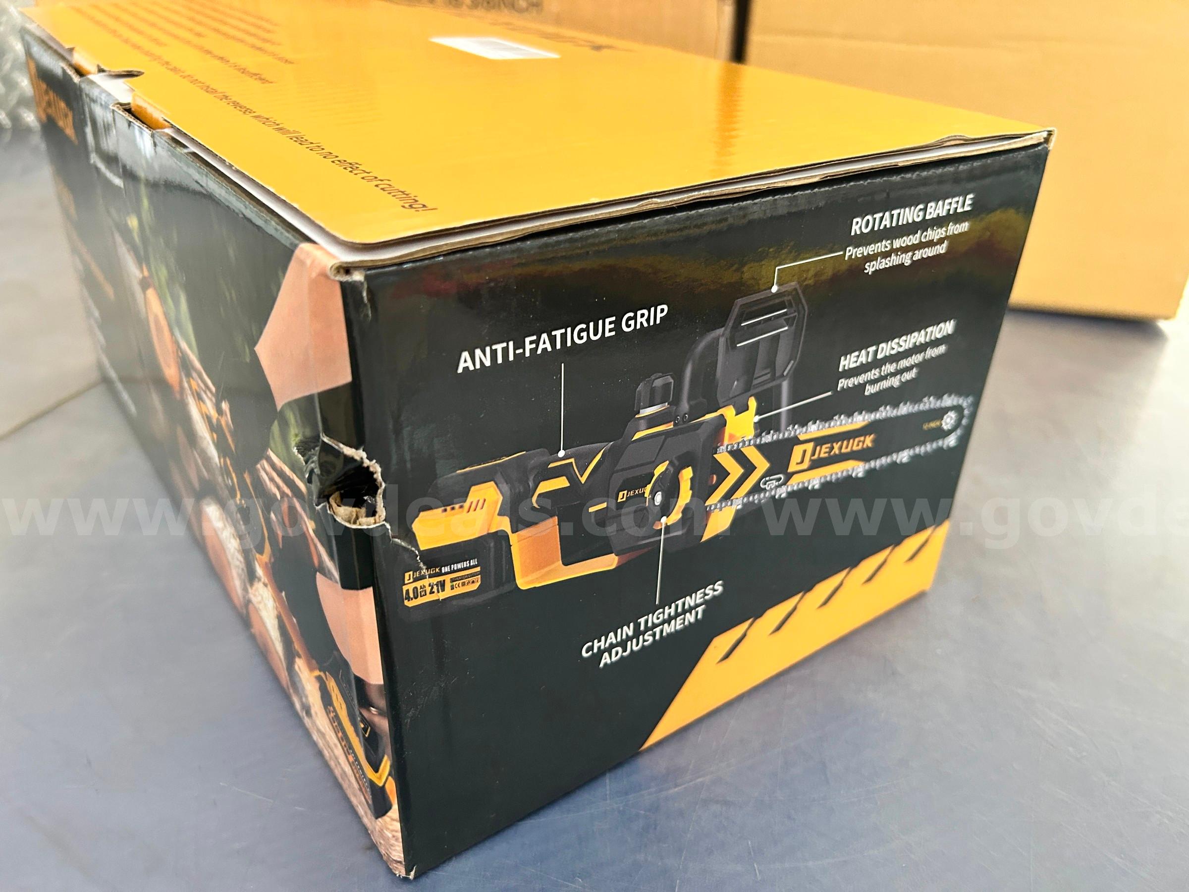 Free Shipping - NEW Factory Sealed - 12" Brushless Cordless Chainsaw –Handheld Electric Chain Saw with 2×4.0Ah Batteries   Government Surplus Auction - Photo #3