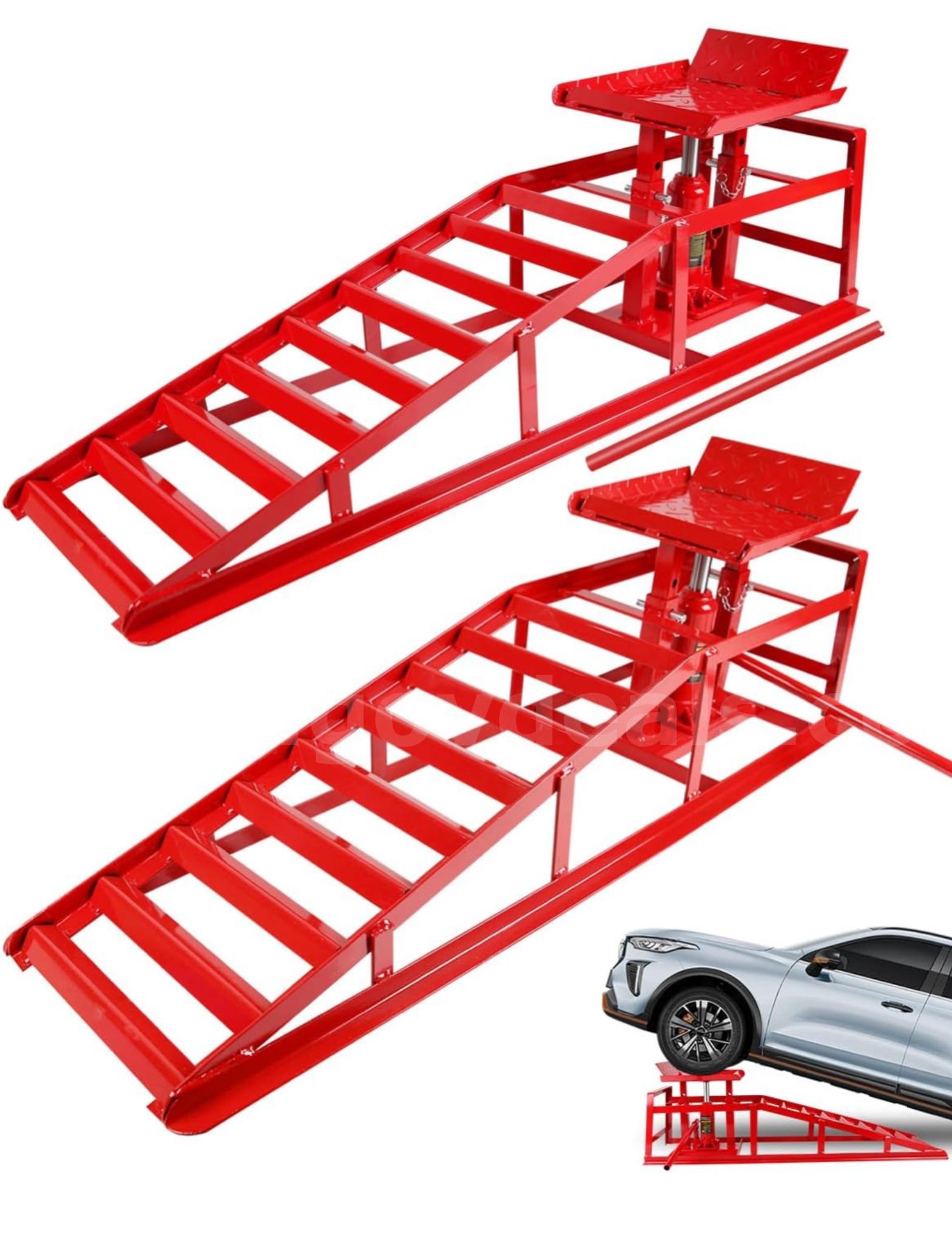 SHIPS FOR FREE 2 Pack Hydraulic Car Ramps, 11050LBS 5T Car Ramp High Lift 9"-14.2", Heavy Duty   Government Surplus Auction - Photo #2