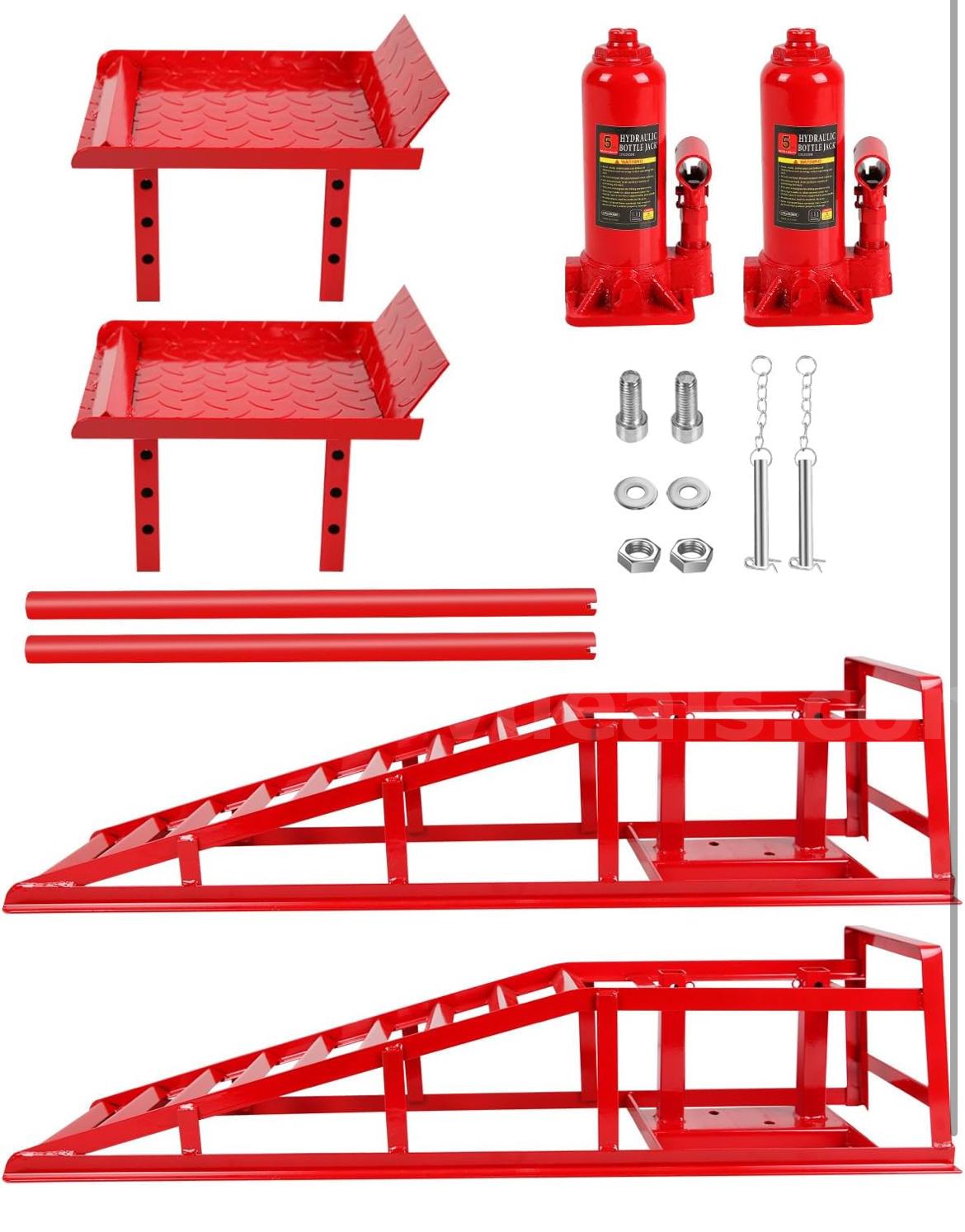 SHIPS FOR FREE 2 Pack Hydraulic Car Ramps, 11050LBS 5T Car Ramp High Lift 9"-14.2", Heavy Duty   Government Surplus Auction - Photo #6