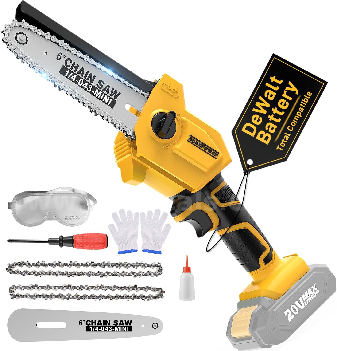 Free Shipping - NEW 20V 6" Cordless For DEWALT Mini Chainsaw with Brushless Motor and Auto Oiler   Government Surplus Auction - Primary Photo