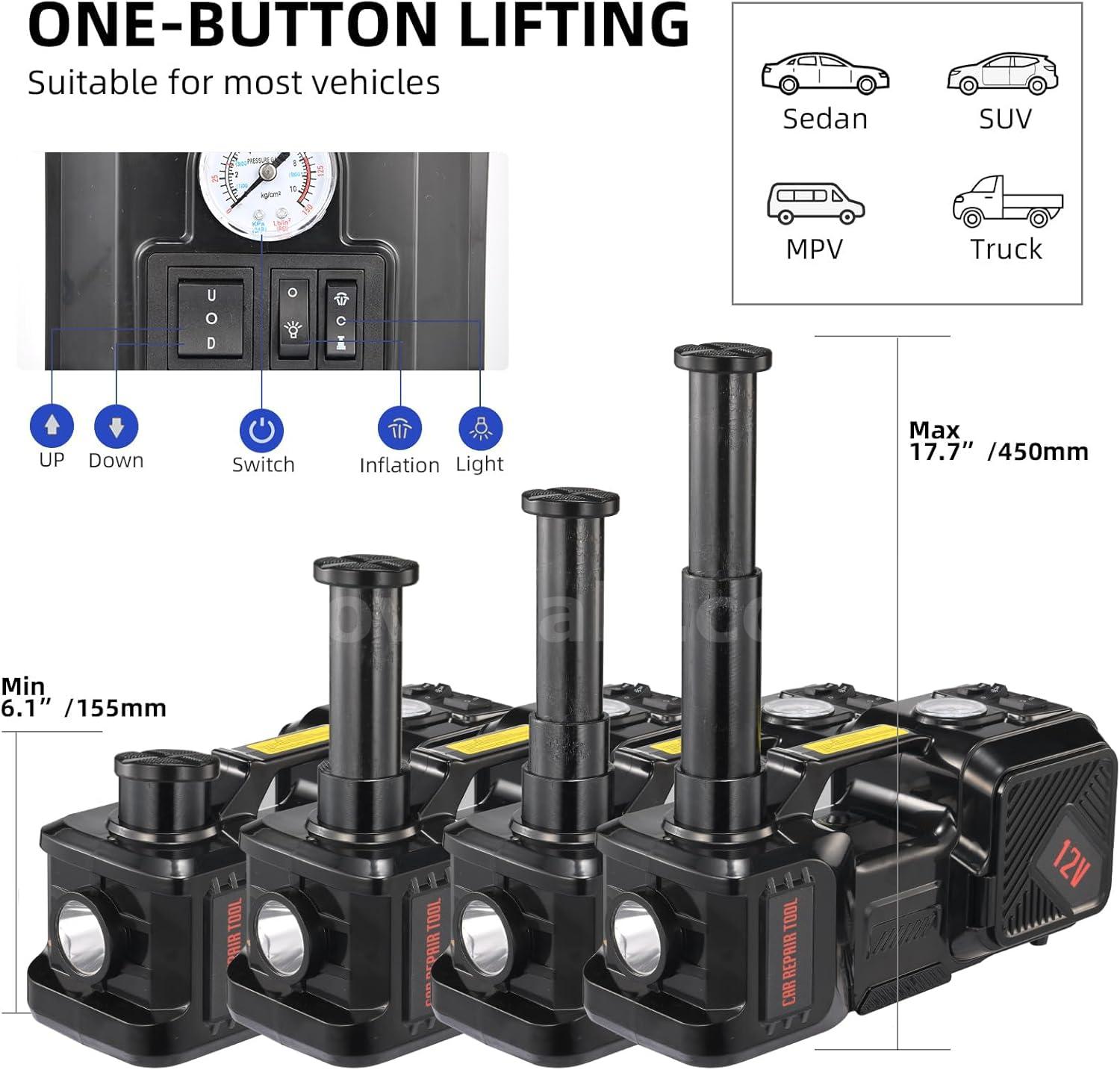 SHIPS FOR FREE NEW 5 Ton 12V Electric Hydraulic Car Jack Kit w/ Inflator & Wrench   Government Surplus Auction - Photo #3