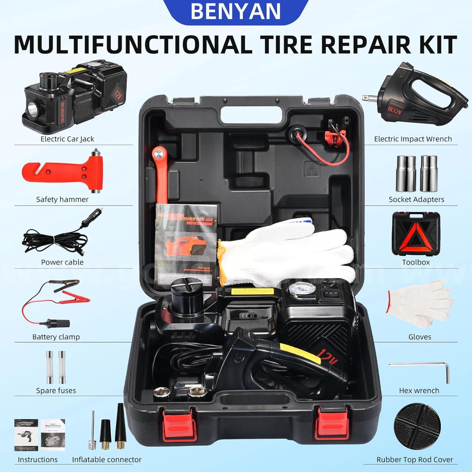 SHIPS FOR FREE NEW 5 Ton 12V Electric Hydraulic Car Jack Kit w/ Inflator & Wrench   Government Surplus Auction - Photo #4