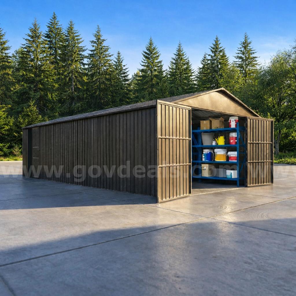 FREE SHIPPING - 2025 NEW 12x25FT Metal Garage Shed Carport w/ Doors – Free Freight   Government Surplus Auction - Primary Photo