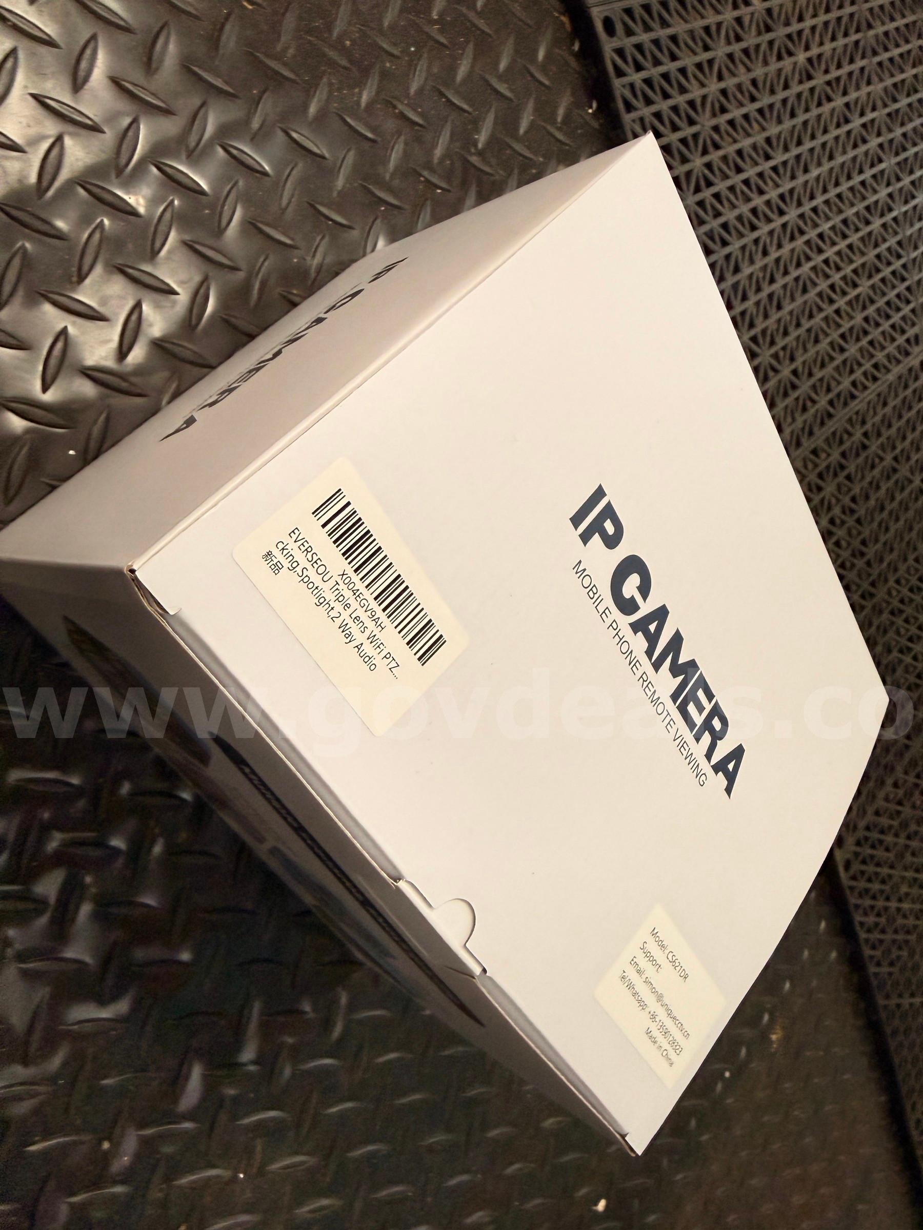 FREE Shipping - New Triple Lens WiFi PTZ Security Camera 2K 360 View Auto Tracking Two-Way Audio  360 Government Surplus Auction - Photo #3