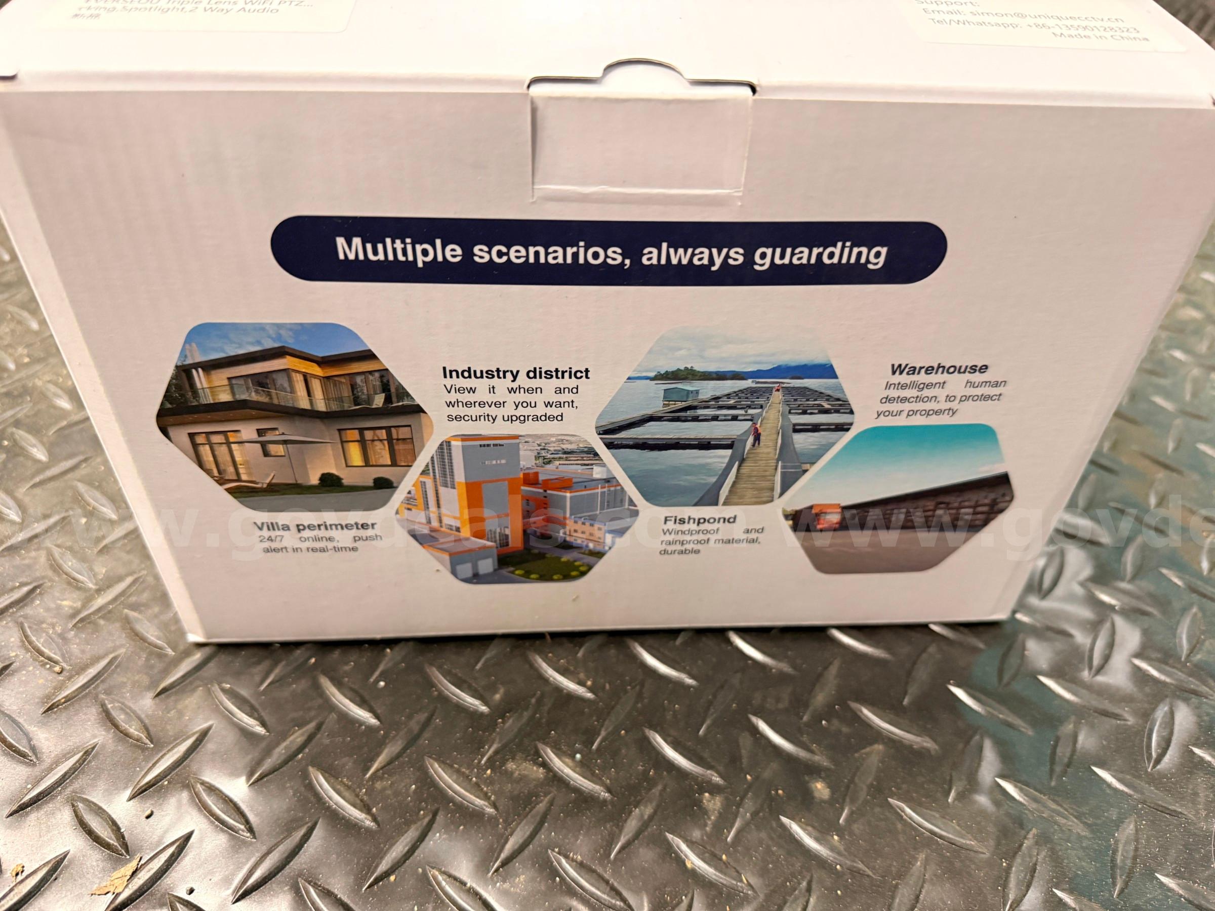 FREE Shipping - New Triple Lens WiFi PTZ Security Camera 2K 360 View Auto Tracking Two-Way Audio  360 Government Surplus Auction - Photo #4