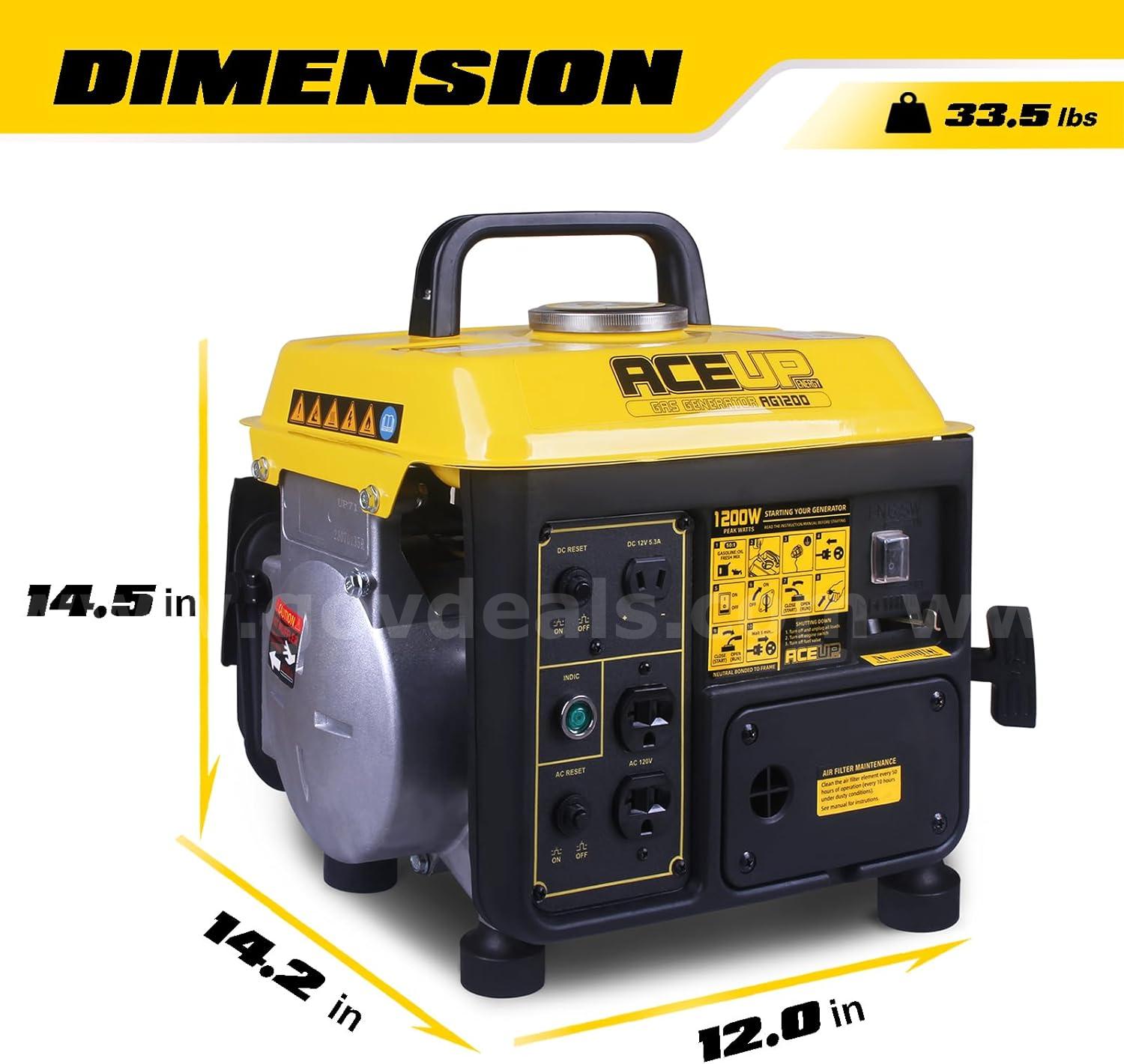 FREE SHIPPING - NEW Energy 1200W Gas Portable Generator 120V EPA CARB  1200W Government Surplus Auction - Photo #4