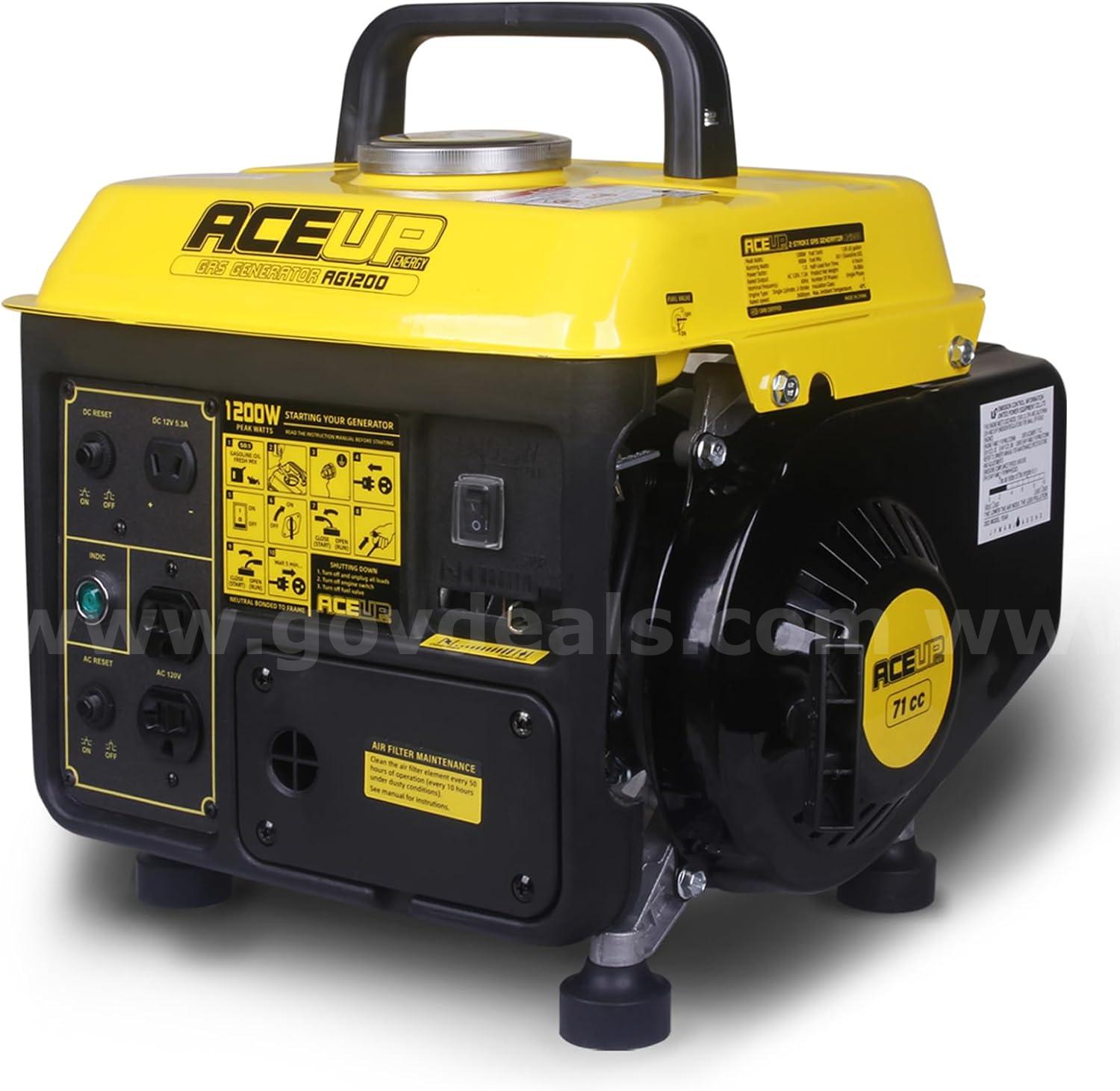 FREE SHIPPING - NEW Energy 1200W Gas Portable Generator 120V EPA CARB  1200W Government Surplus Auction - Photo #5