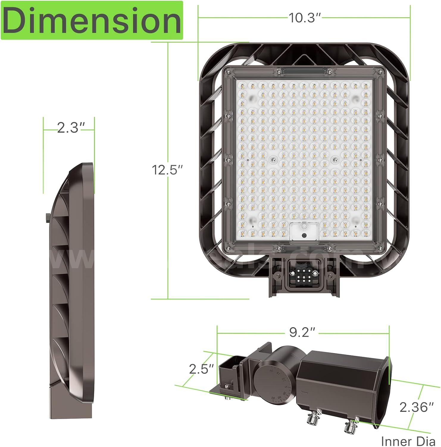 FREE SHIPPING NEW Lot of 2 – 150W LED Parking Lot Lights 22500LM Slip Fitter Mount  150W Government Surplus Auction - Photo #2