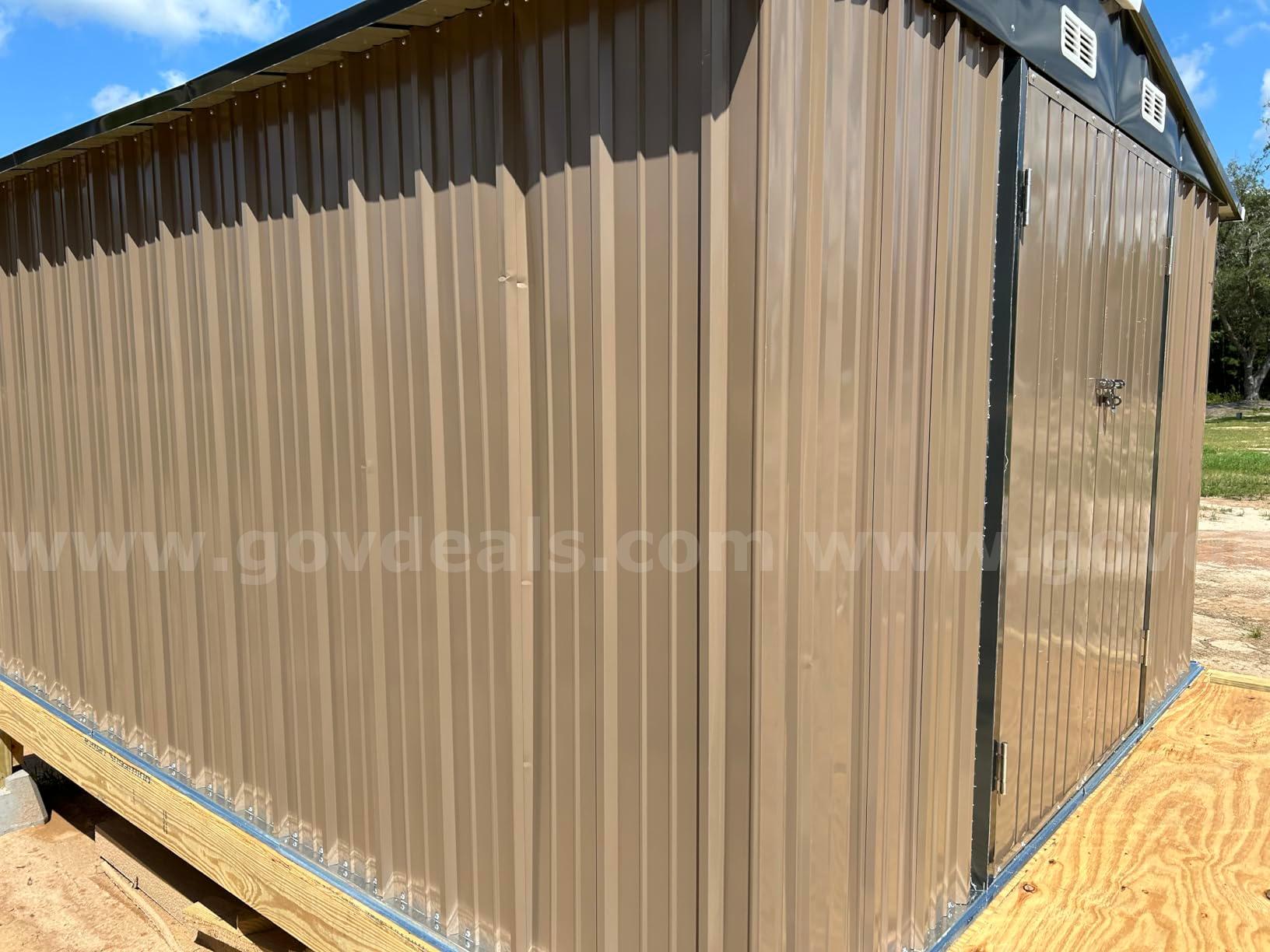 FREE SHIPPING NEW Heavy Duty Galvanized Steel Outdoor Storage Shed FREE SHIPPING   Government Surplus Auction - Photo #3