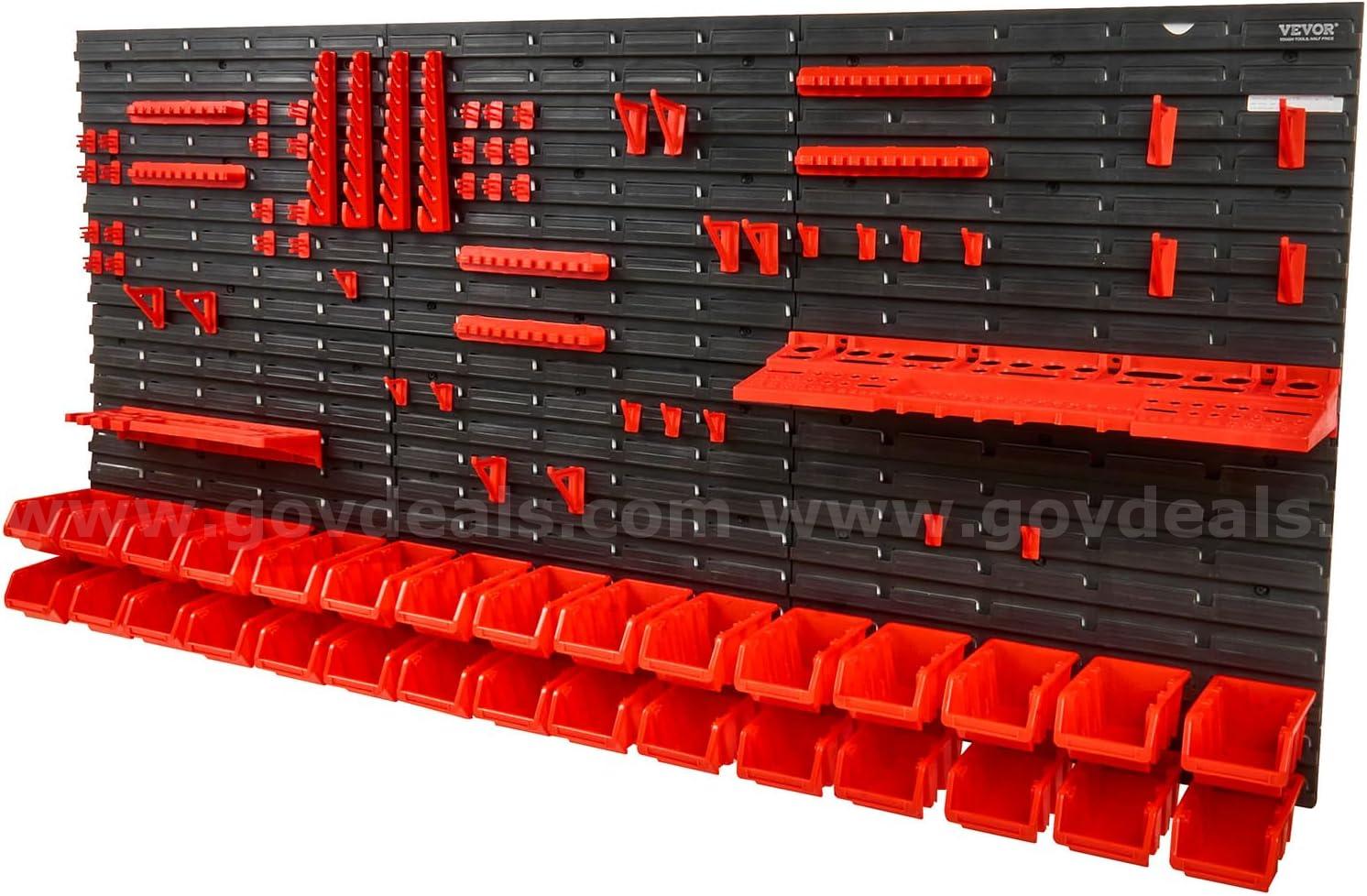 Free Shipping New - 30-Bin Wall Mounted Parts Organizer Rack Garage Storage System   Government Surplus Auction - Photo #2